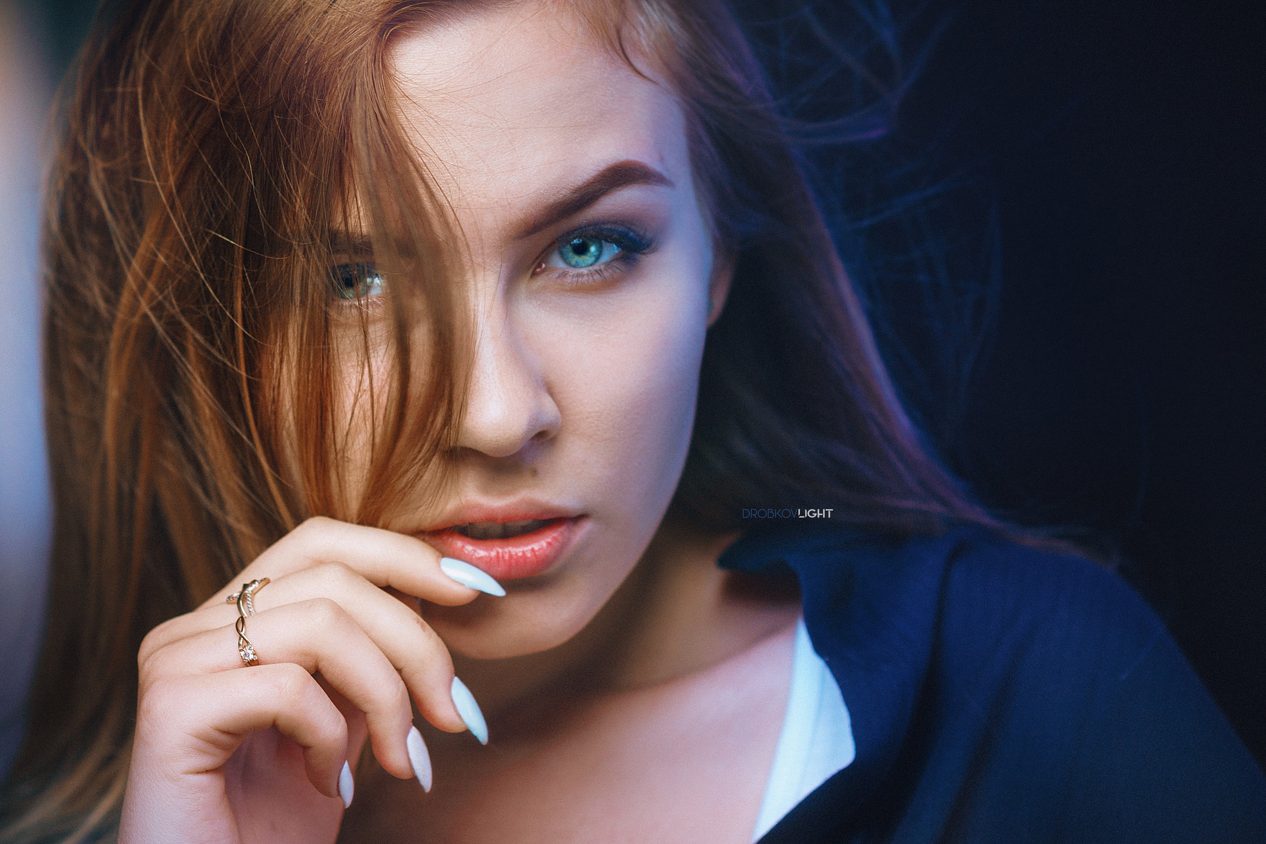 fashion, nail, human face, young women, close-up, portrait, ring, headshot, young adult, face, hair, contemplation, beauty, adult, body part, human hair, HD Wallpaper