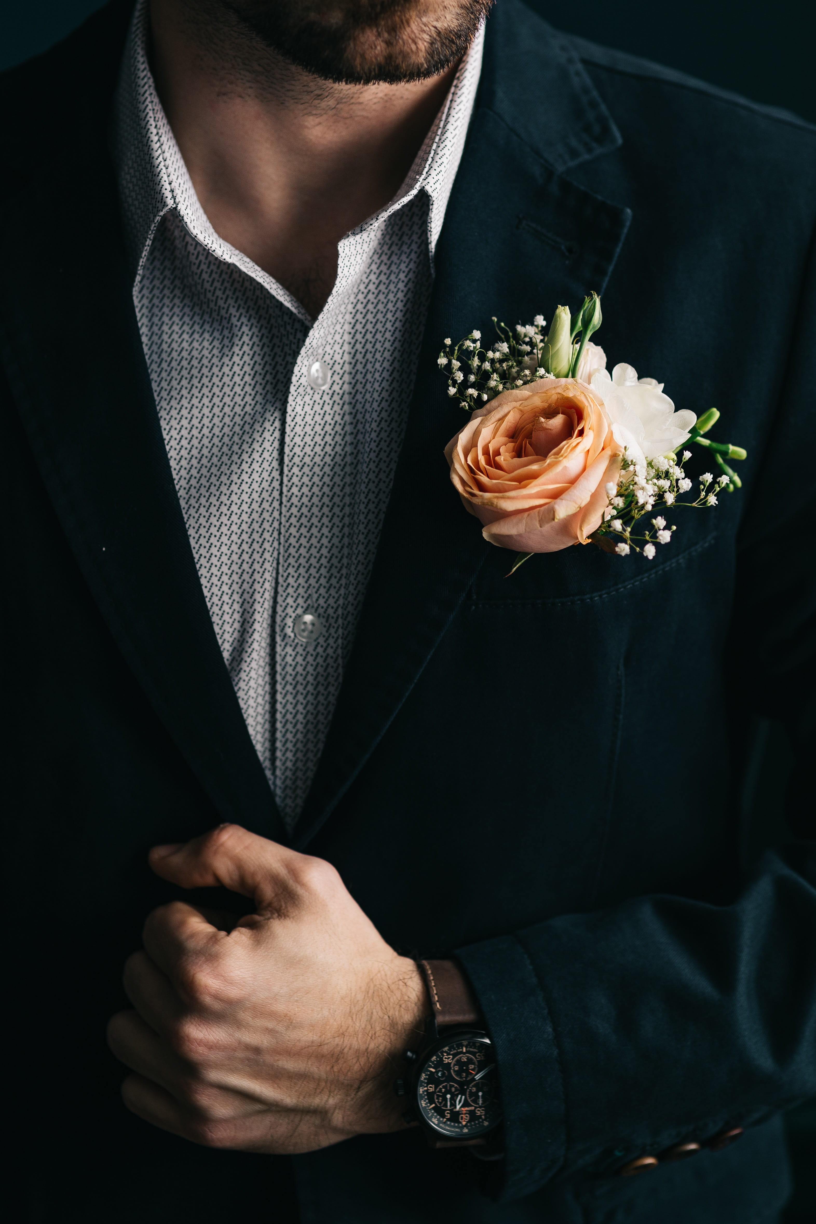 flowering plant, wedding, wedding flowers, flowers, plant, bouqet, front view, menswear, human hand, jewelry, bouquet, real people, watch, well-dressed, Phone HD Wallpaper