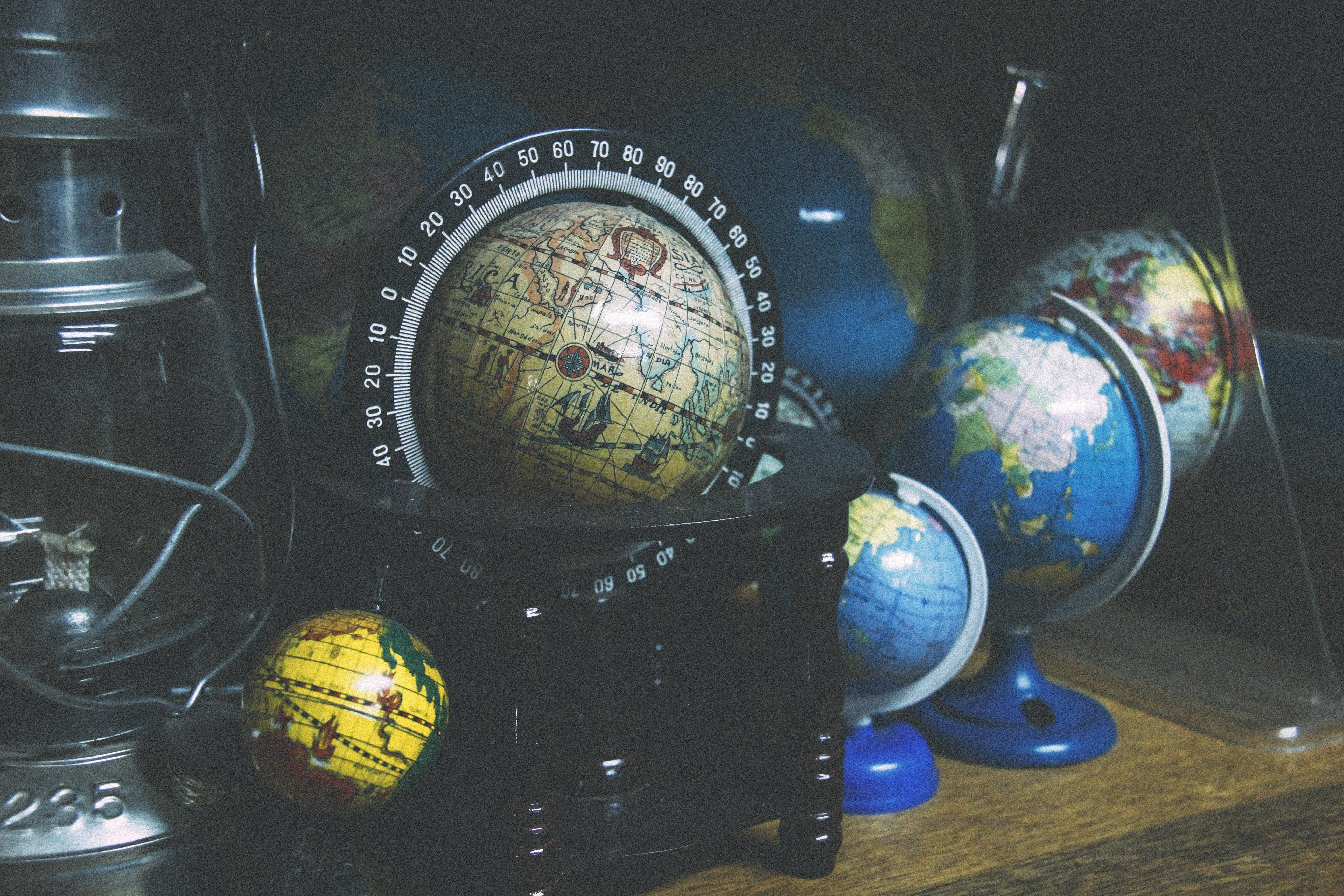 globe, communication, decoration, technology, lot, desk, ball, symbol, glass - Material, indoors, old-fashioned, table, color, globes, no People, old, container, HD Wallpaper