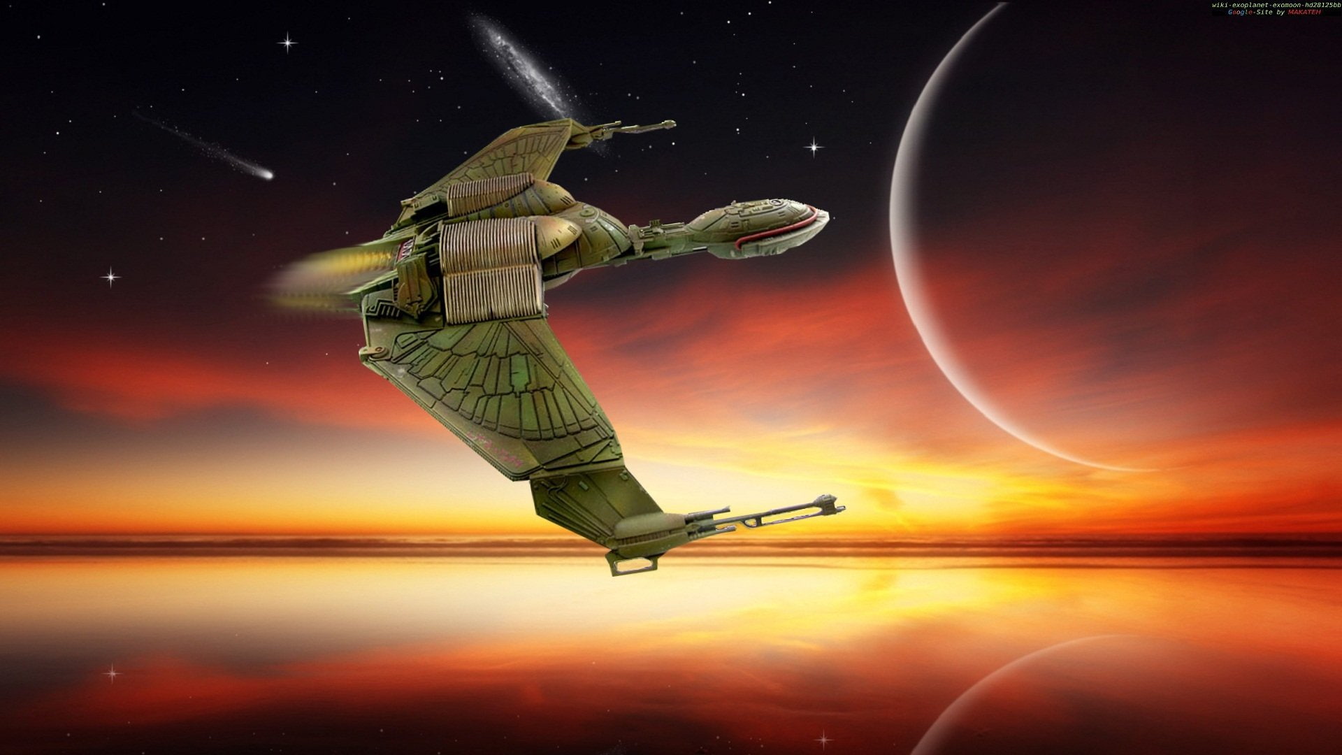 sky, orange color, planet - space, night, space, outdoors, mid-air, one person, sunset, star - space, flying, astronomy, Mond, Star Trek, Raumschiff, full length, HD Wallpaper