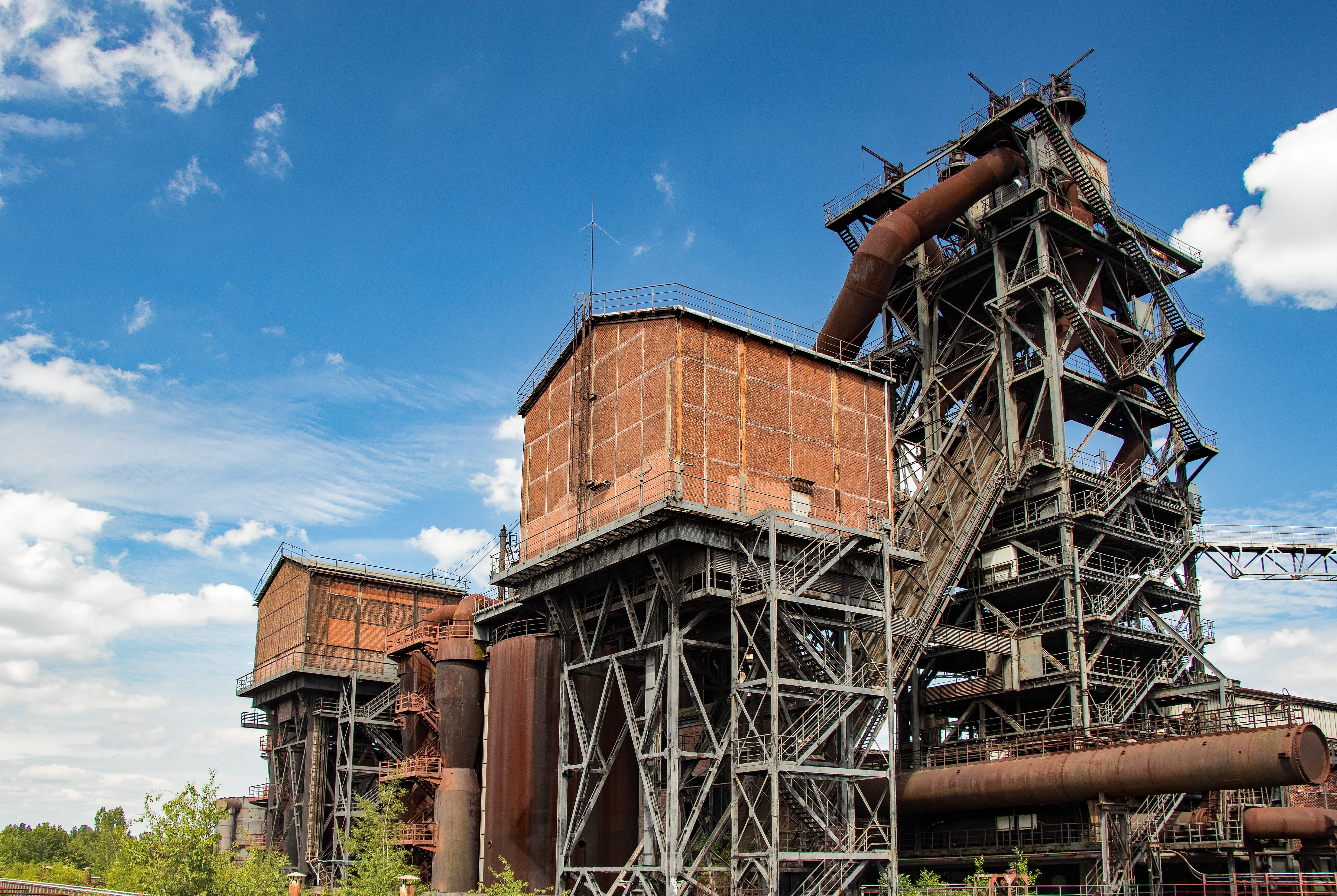 cloud - sky, 5K, deterioration, day, built structure, demolished, ruined, ruhr area, Steel Mill, industrial plant, decay, history, heavy industry, obsolete, HD Wallpaper