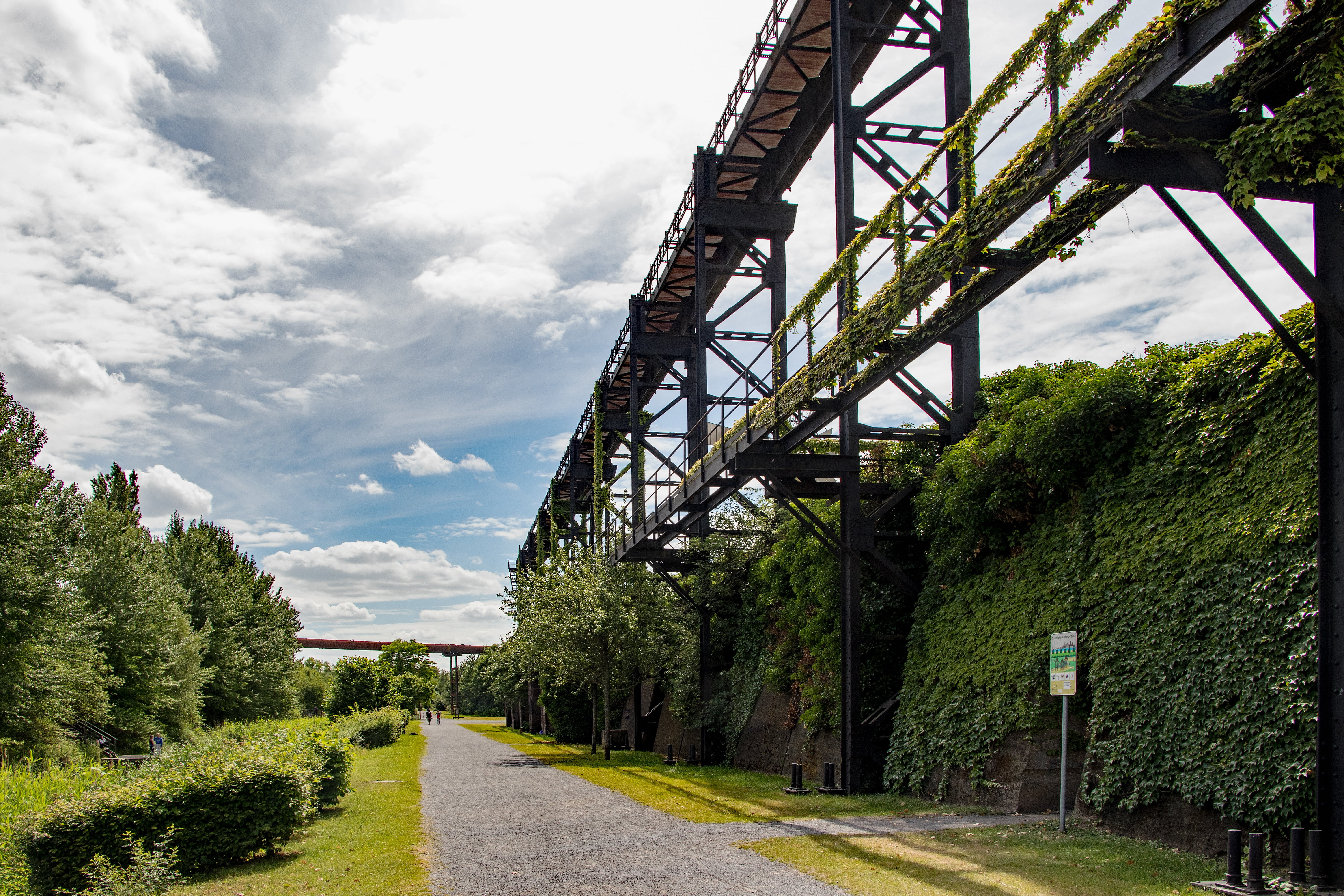 green color, industry, blast furnace, road, connection, beauty in nature, heavy industry, transportation, architecture, north rhine westphalia, diminishing perspective, HD Wallpaper