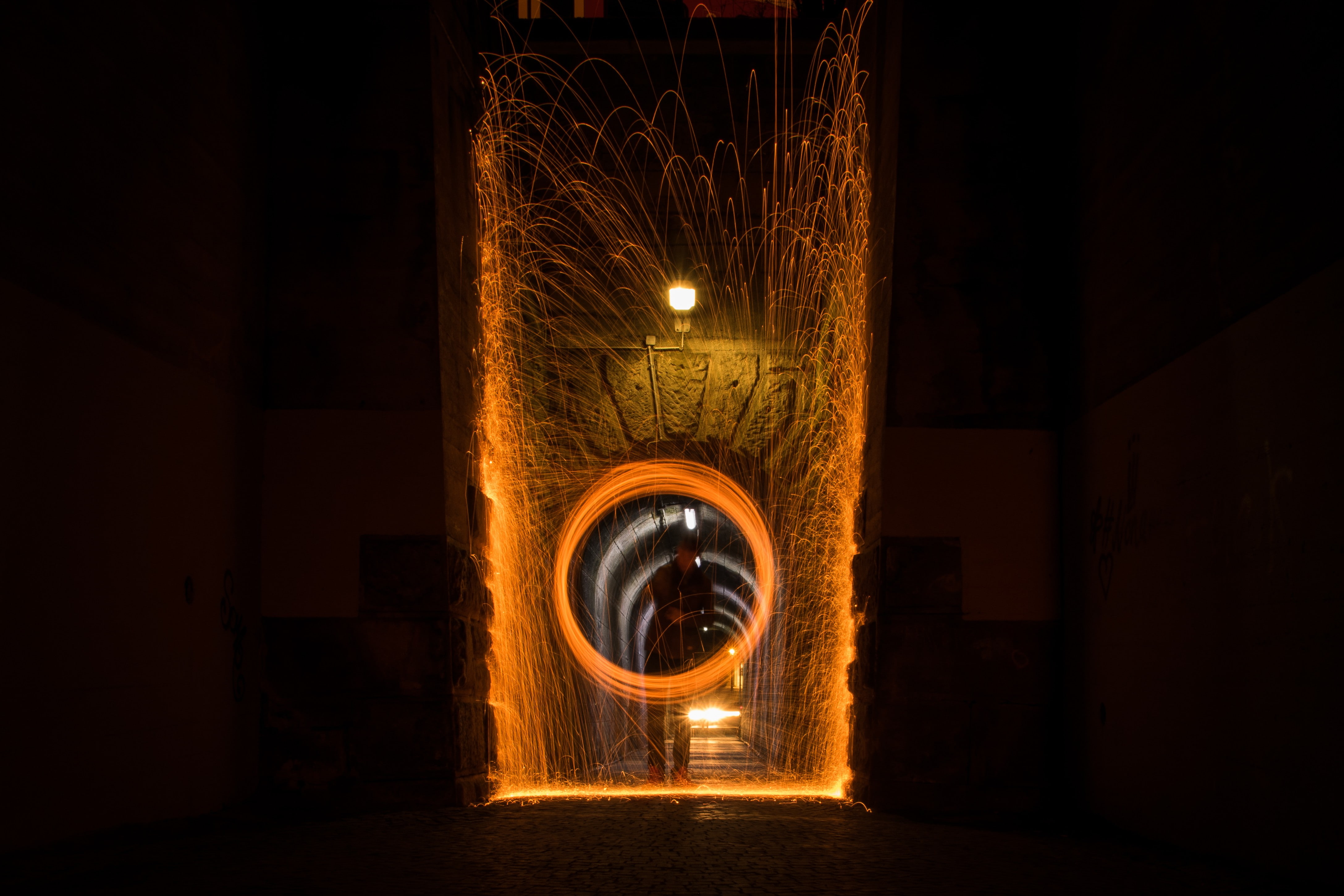 fire, German, photography, Germany, steel wool, abstract, long exposure, 4K, HD Wallpaper