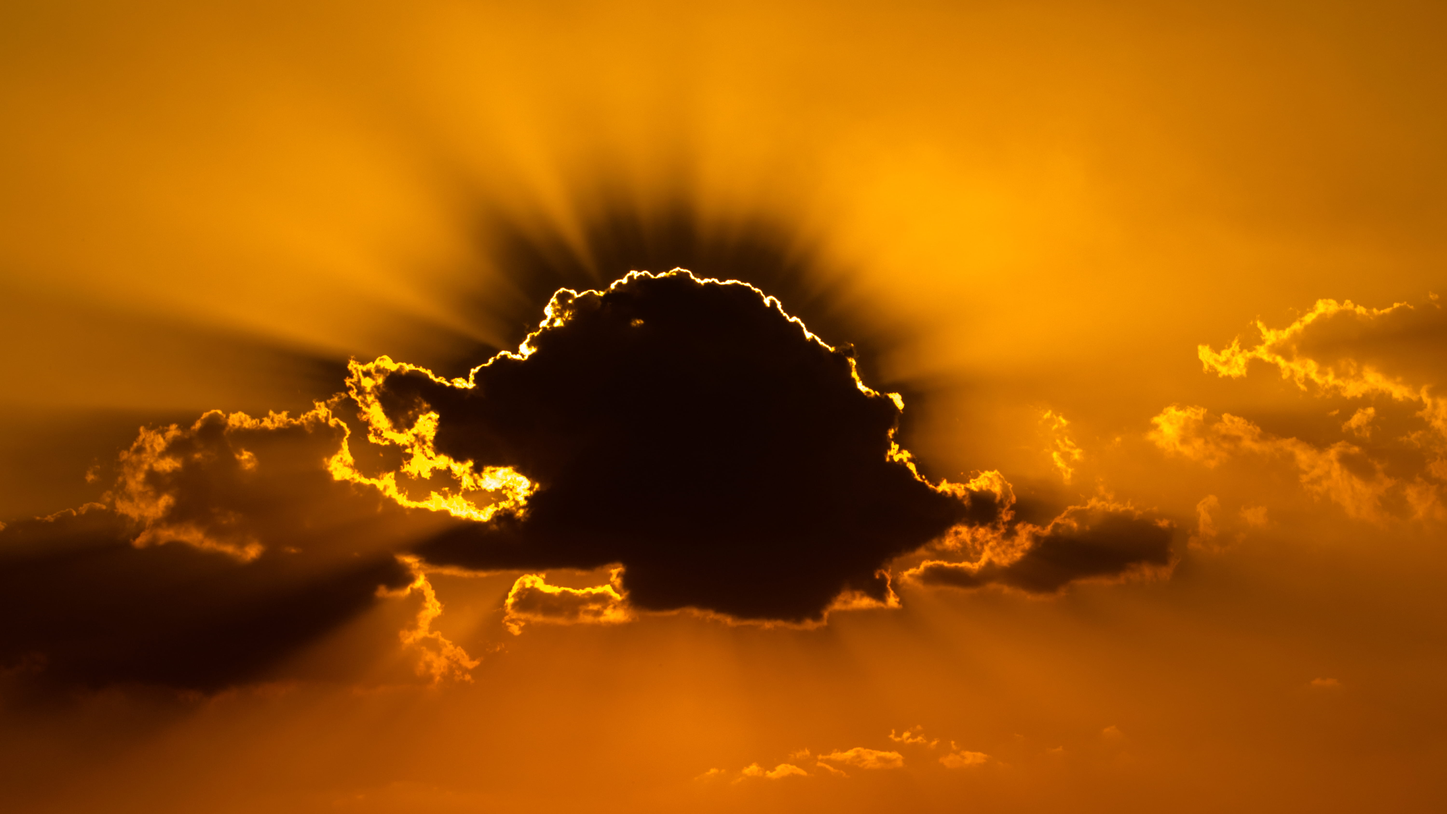dramatic sky, backgrounds, communication, 5K, cloudscape, heaven, heat - temperature, molten, sunlight, Sunset, cloud - Sky, sky, beauty, environment, HD Wallpaper