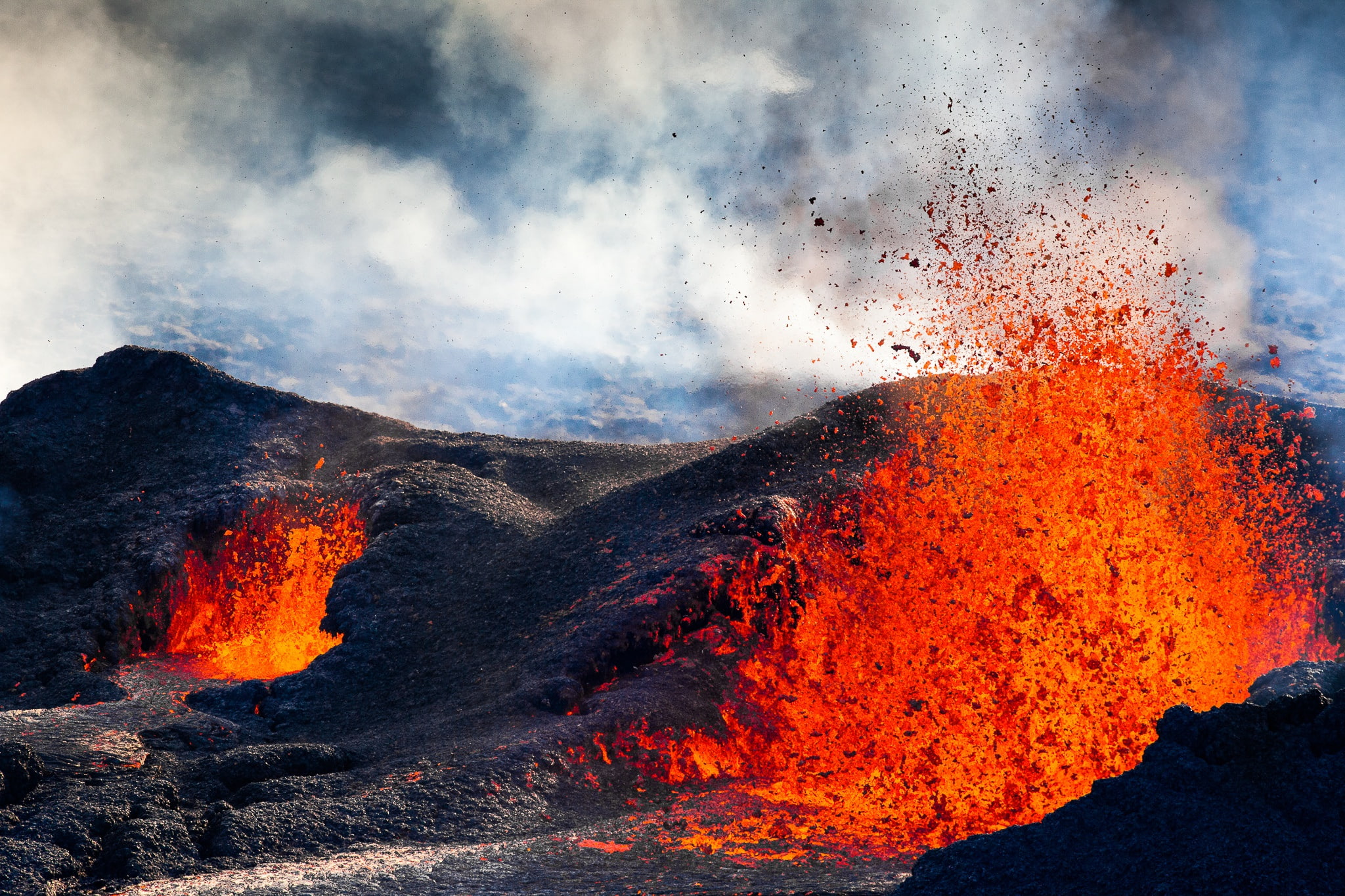 Volkano, RED, 1080P, Stones, Molten, HD Wallpaper