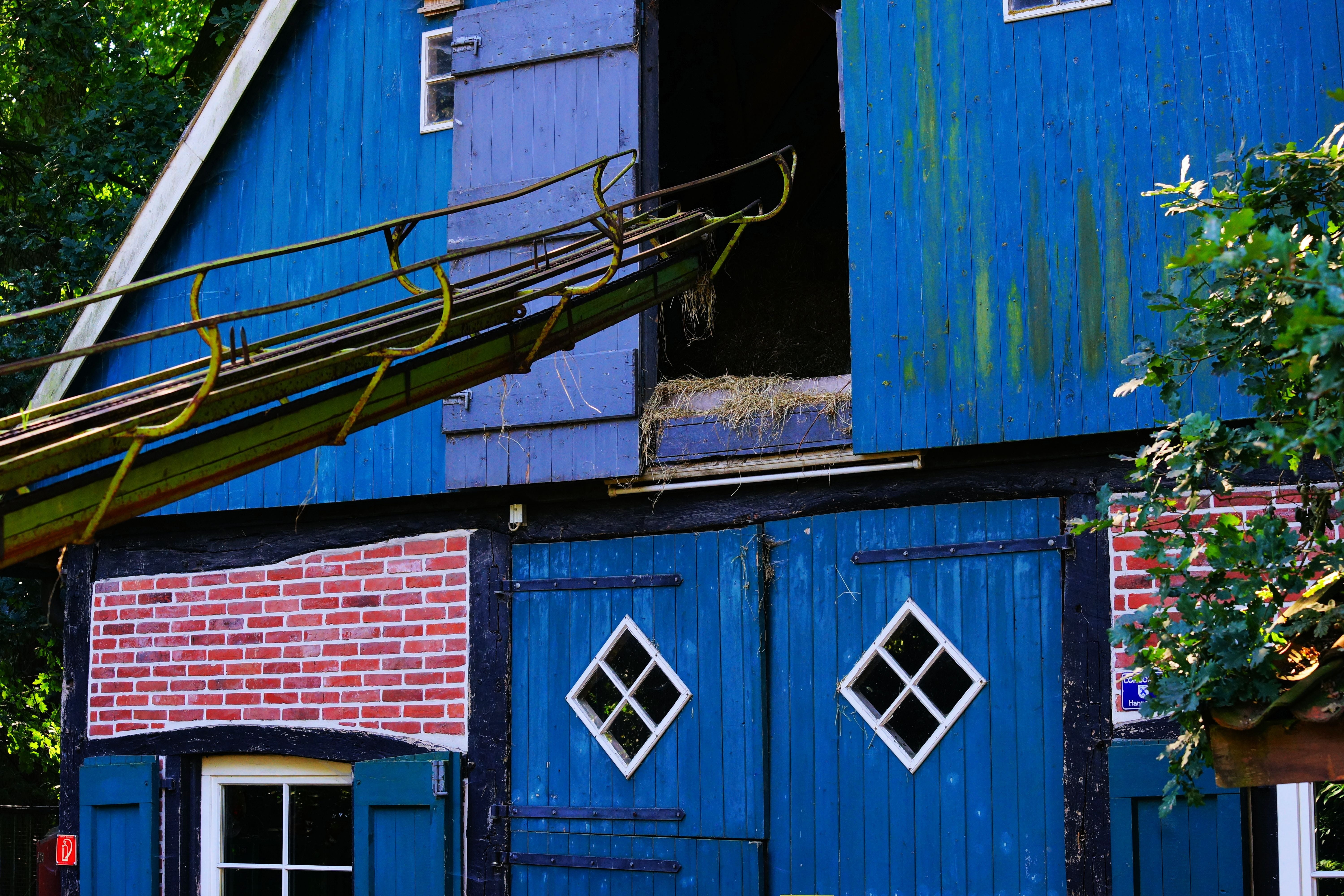 house, window, wooden, old window, atmosphere, mood, door, sunlight, blue, antique, entrance, 5K, house facade, lower saxony, building exterior, corrugated, HD Wallpaper