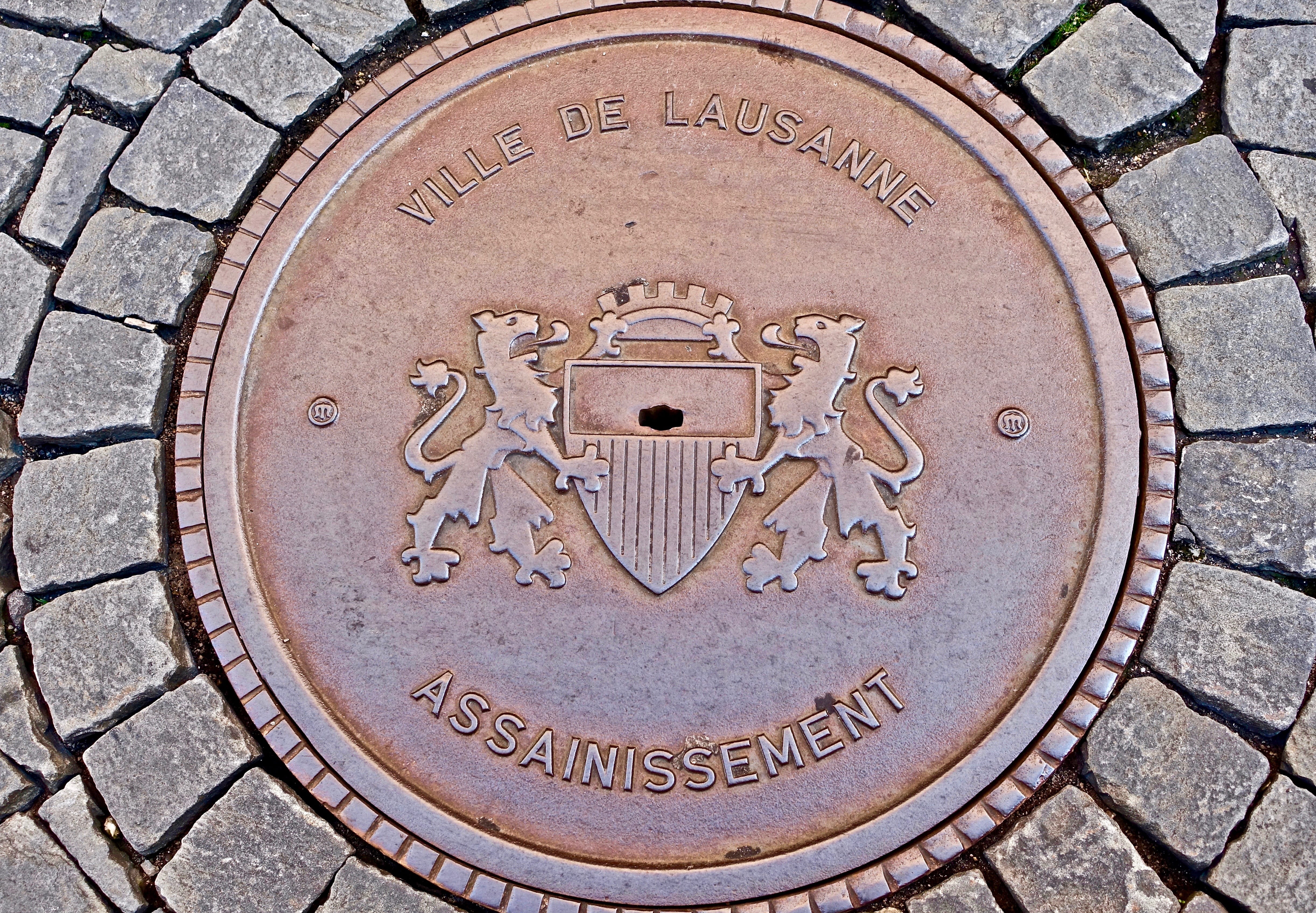 capital letter, cover, maintenance-hole, sewer, close-up, circular, lid, circle, geometric shape, communication, metal, directly above, city, symbol, paving stone, HD Wallpaper