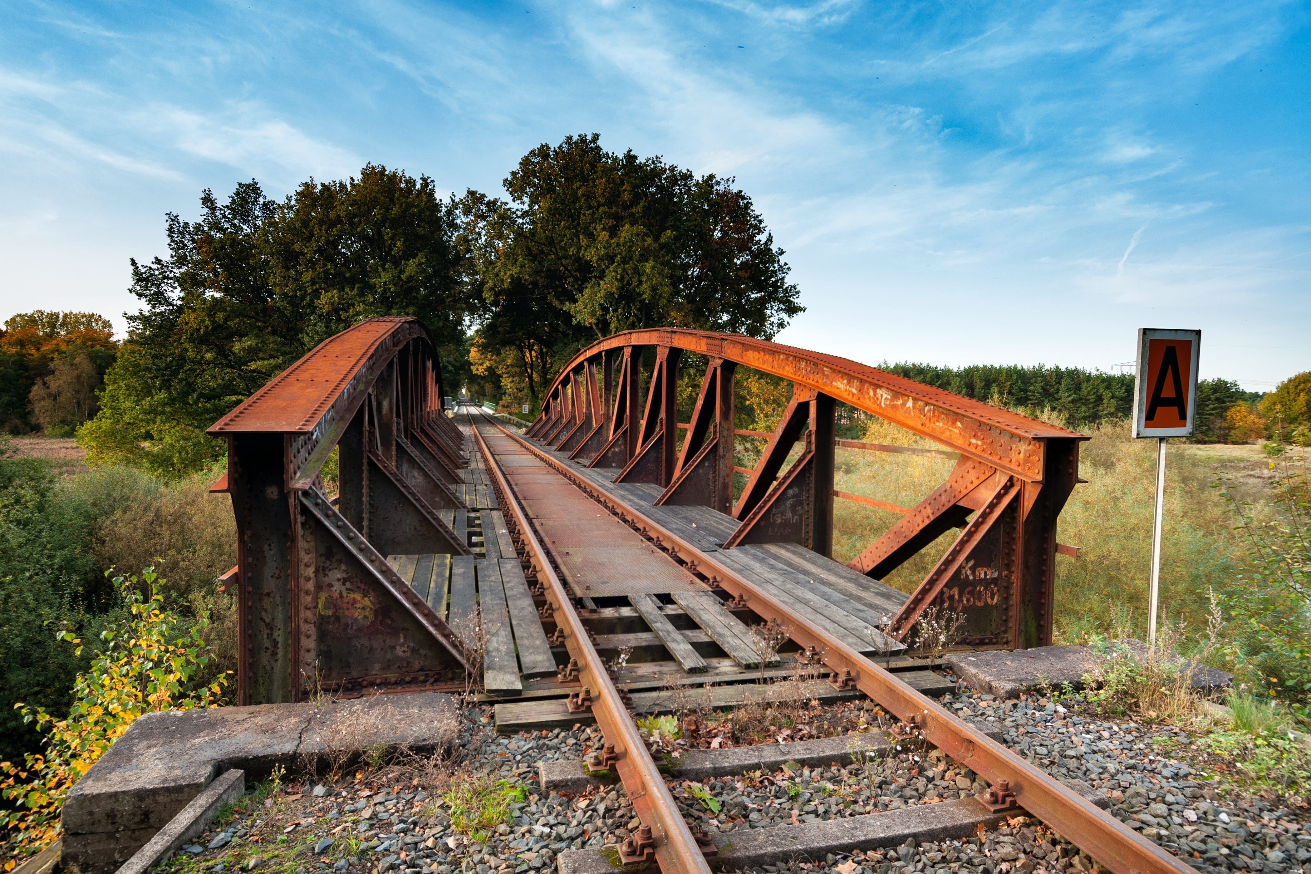 no People, tree, railroad Track, transportation, arch, stainless, iron, Arch, north, metal, rail transportation, wood - Material, sky, bridge, abandoned, HD Wallpaper