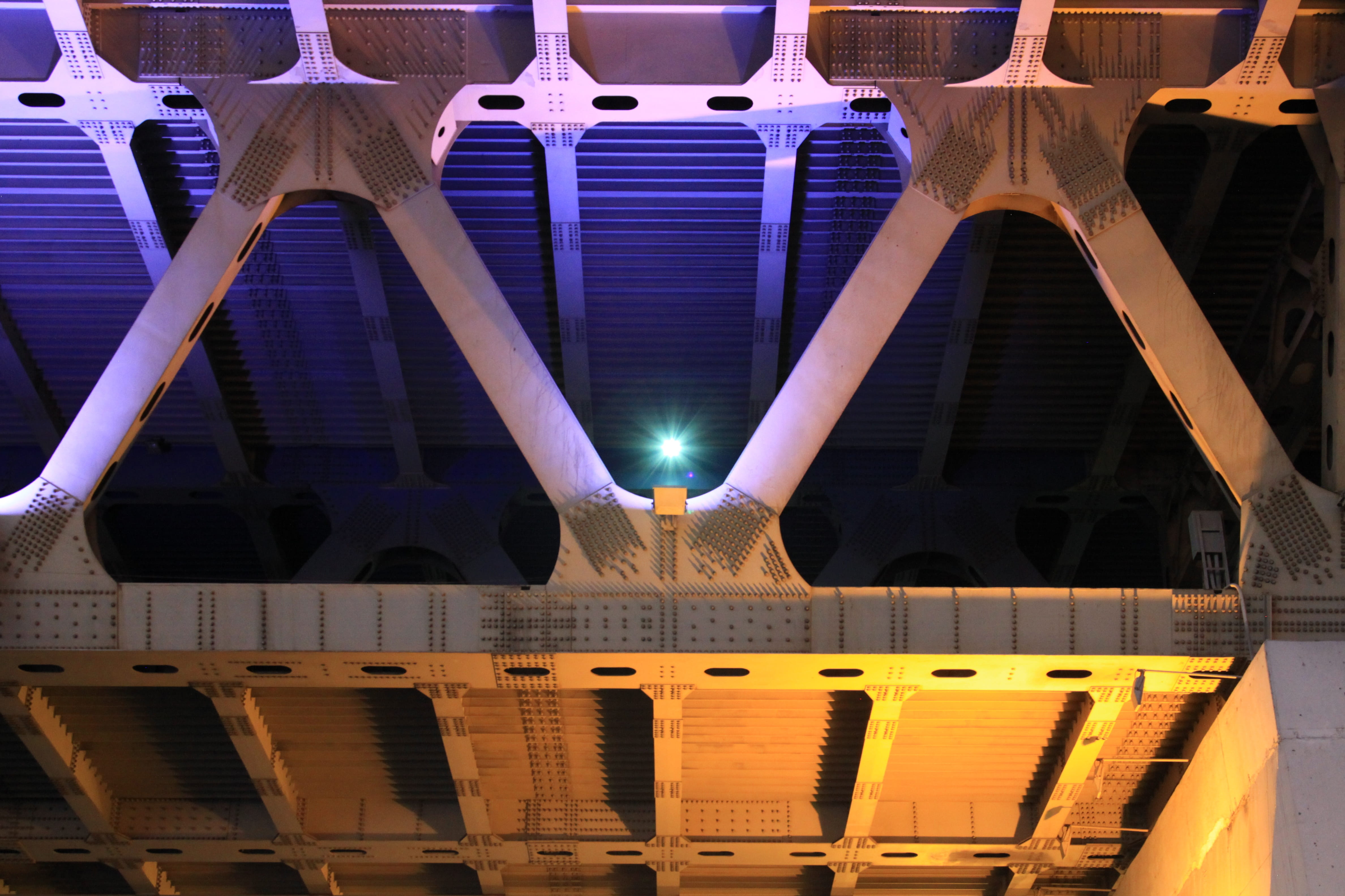 4K, cast iron, night, city, built structure, tourism, steel, illuminated, metal, low angle view, modern, Roof, no people, skyscraper, lighting equipment, HD Wallpaper
