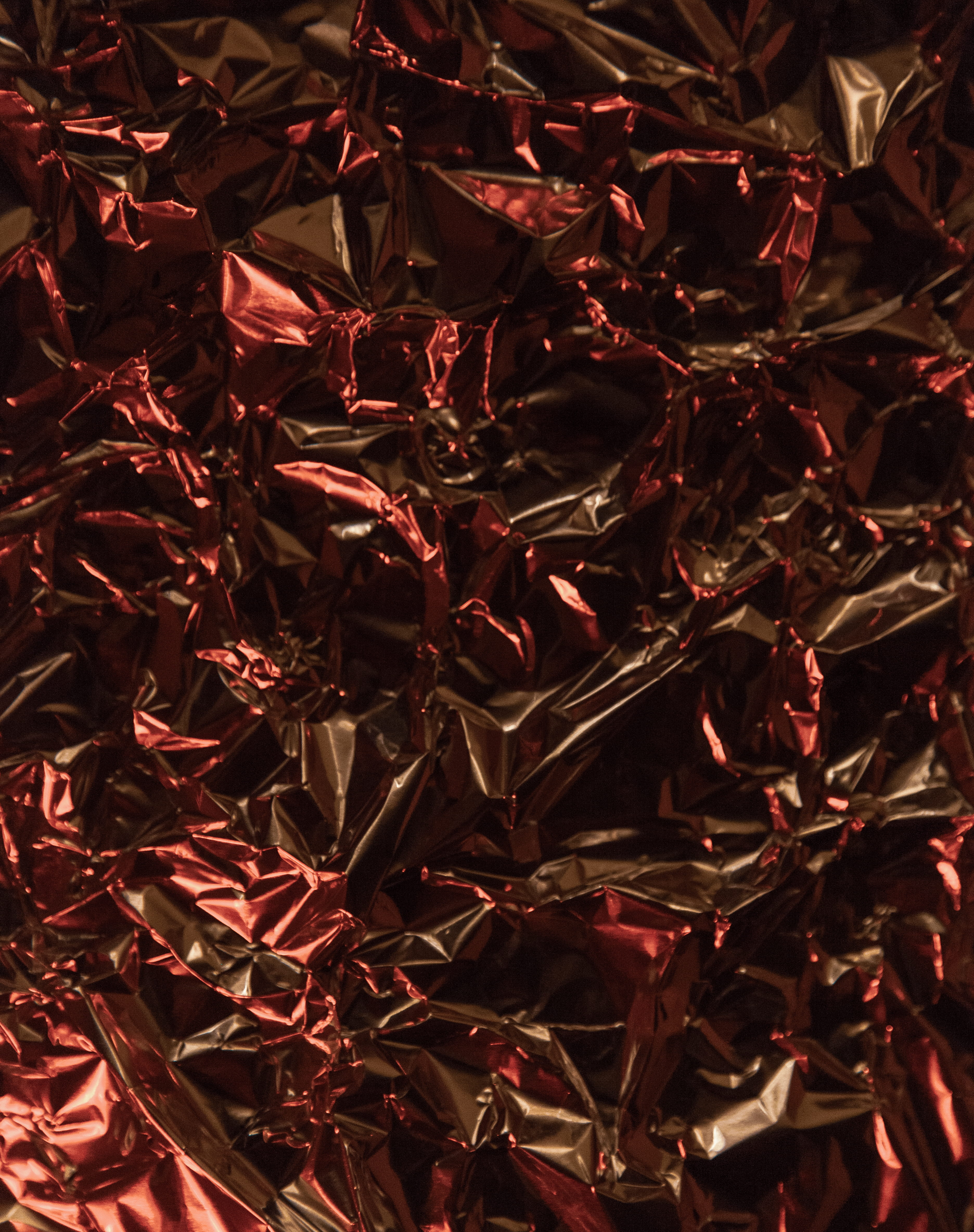 crush, abundance, leaves, close-up, still life, red, no people, aluminium, ruby, material, crinkle, plant, natural condition, outdoors, day, reflective, Phone HD Wallpaper