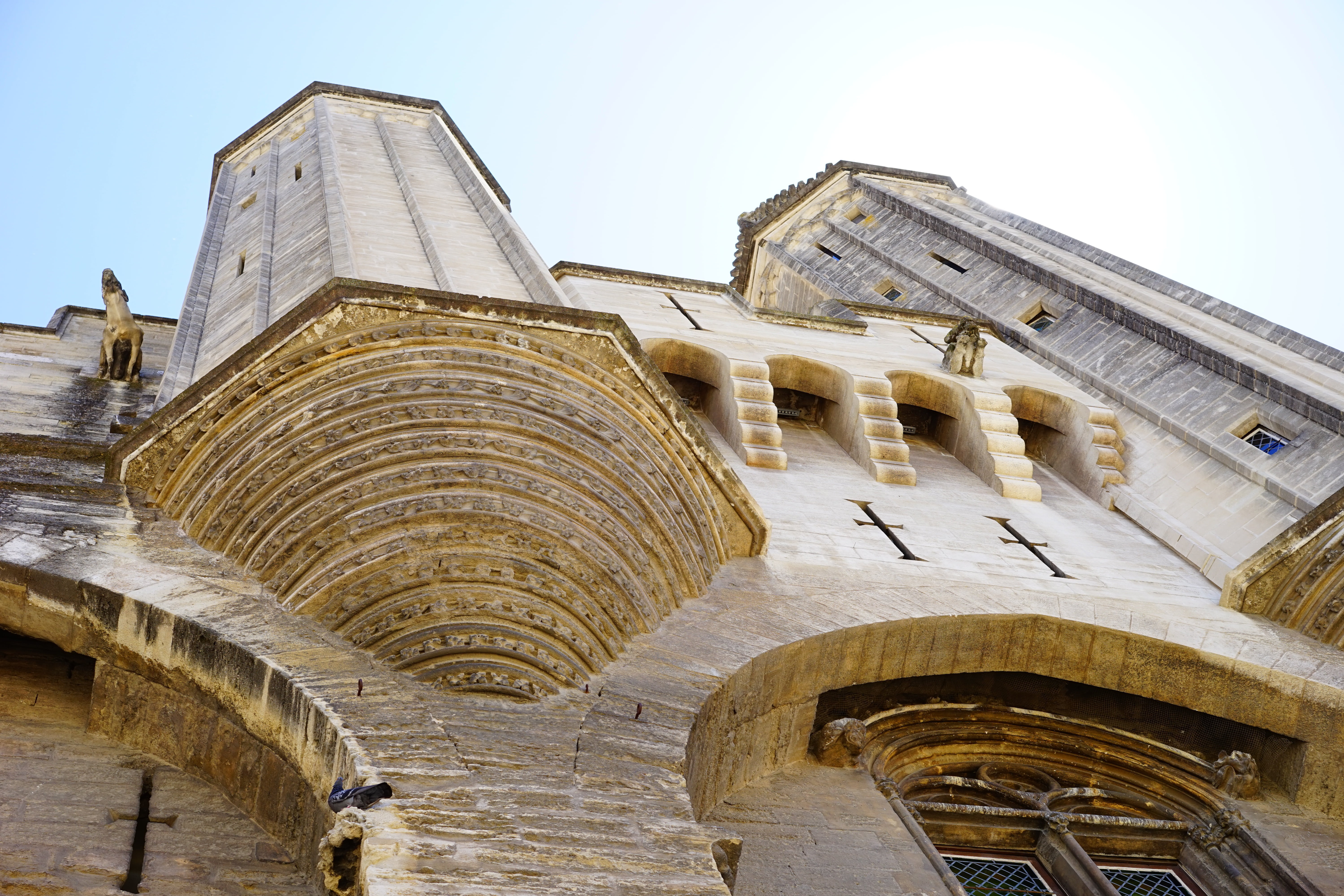sky, city, corner tower, city life, photography, south of france, tourist attraction, clear sky, the past, low, low angle view, place of worship, no people, HD Wallpaper