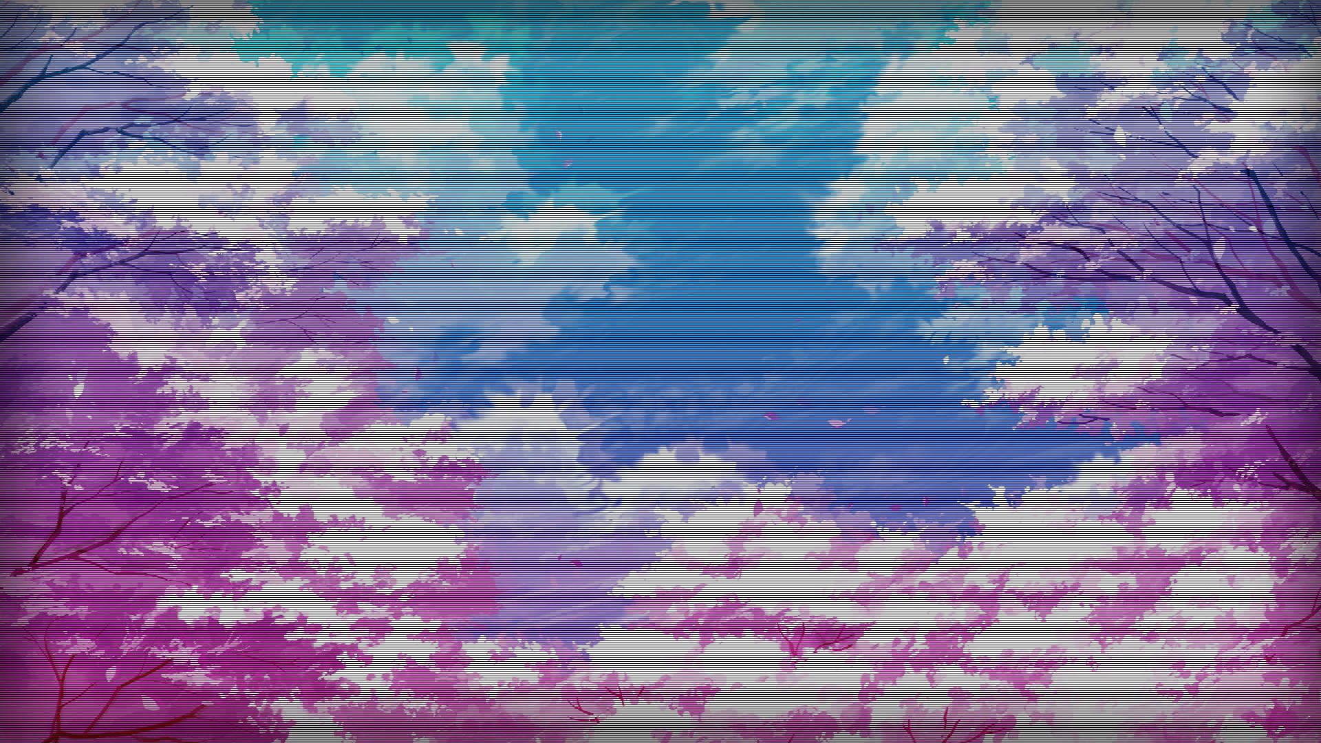 1080P, digital art, edit, vaporwave, artwork, trees, HD Wallpaper