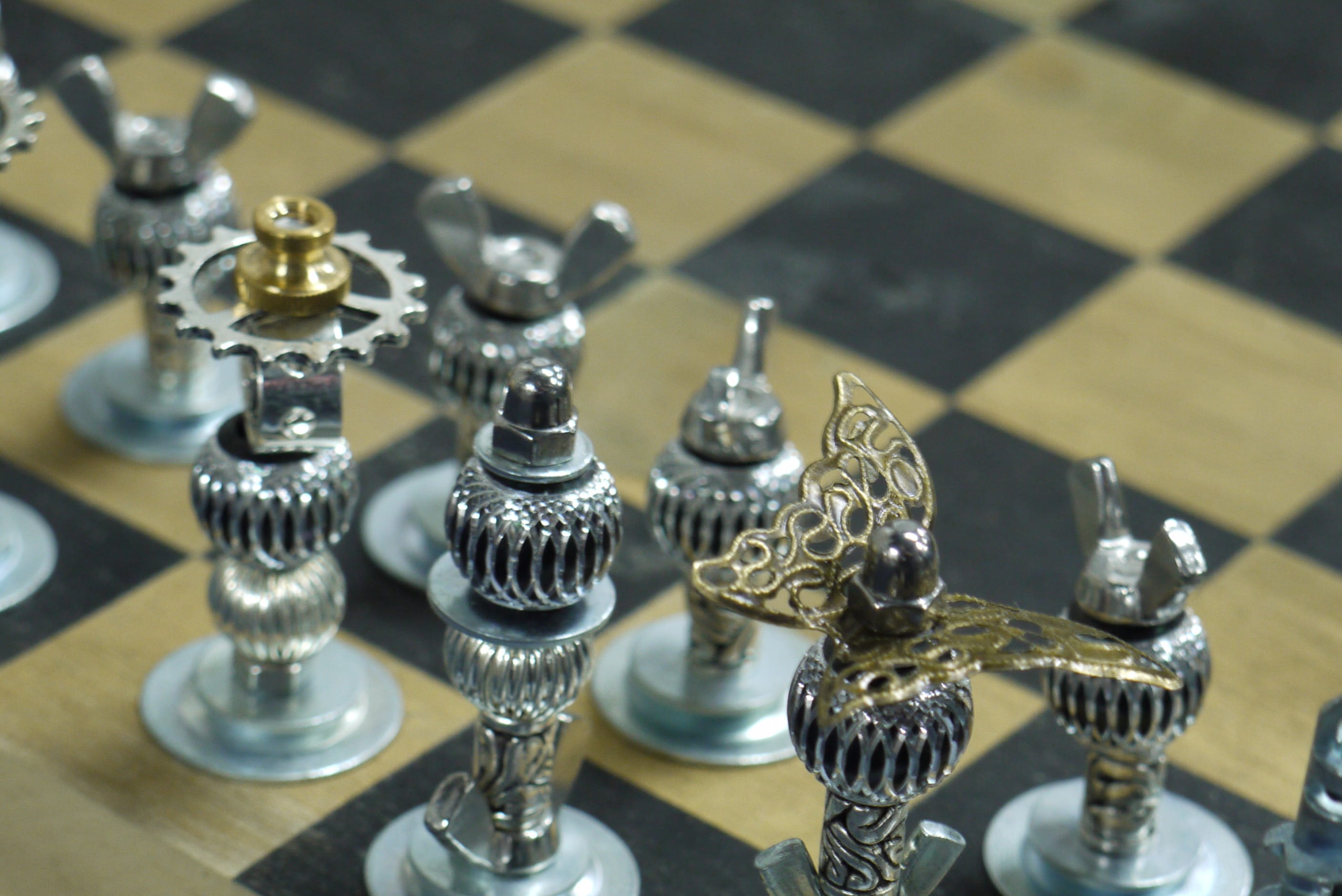 no people, competition, figures, colored, 2K, gray, arts culture and entertainment, figure, leisure activity, play, game, wooden, lighting equipment, knight, HD Wallpaper