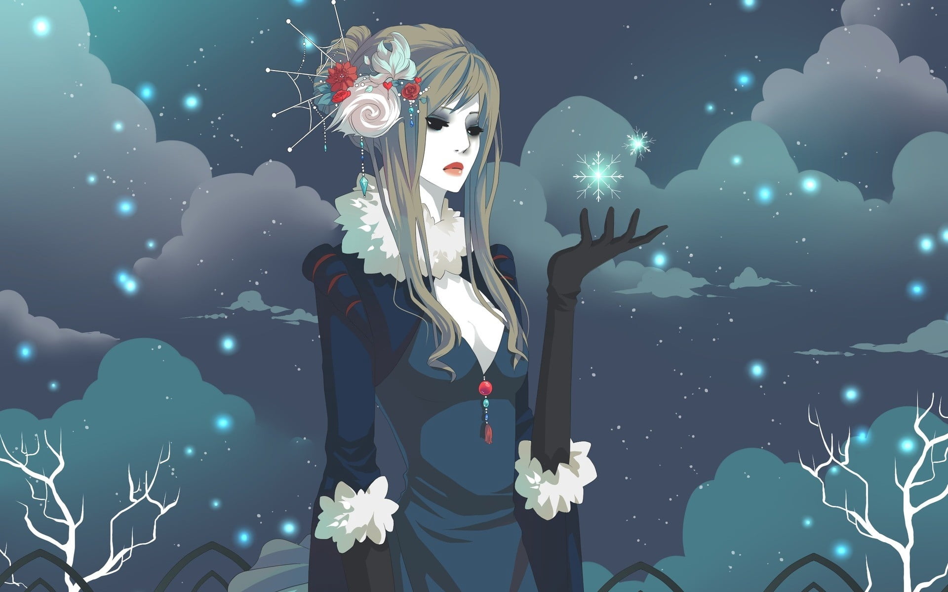 nature, gloves, women, one person, glowing, brunette, space, fantasy, dark, standing, star - Space, galaxy, anime, computer Graphic, evil, illustration, HD Wallpaper