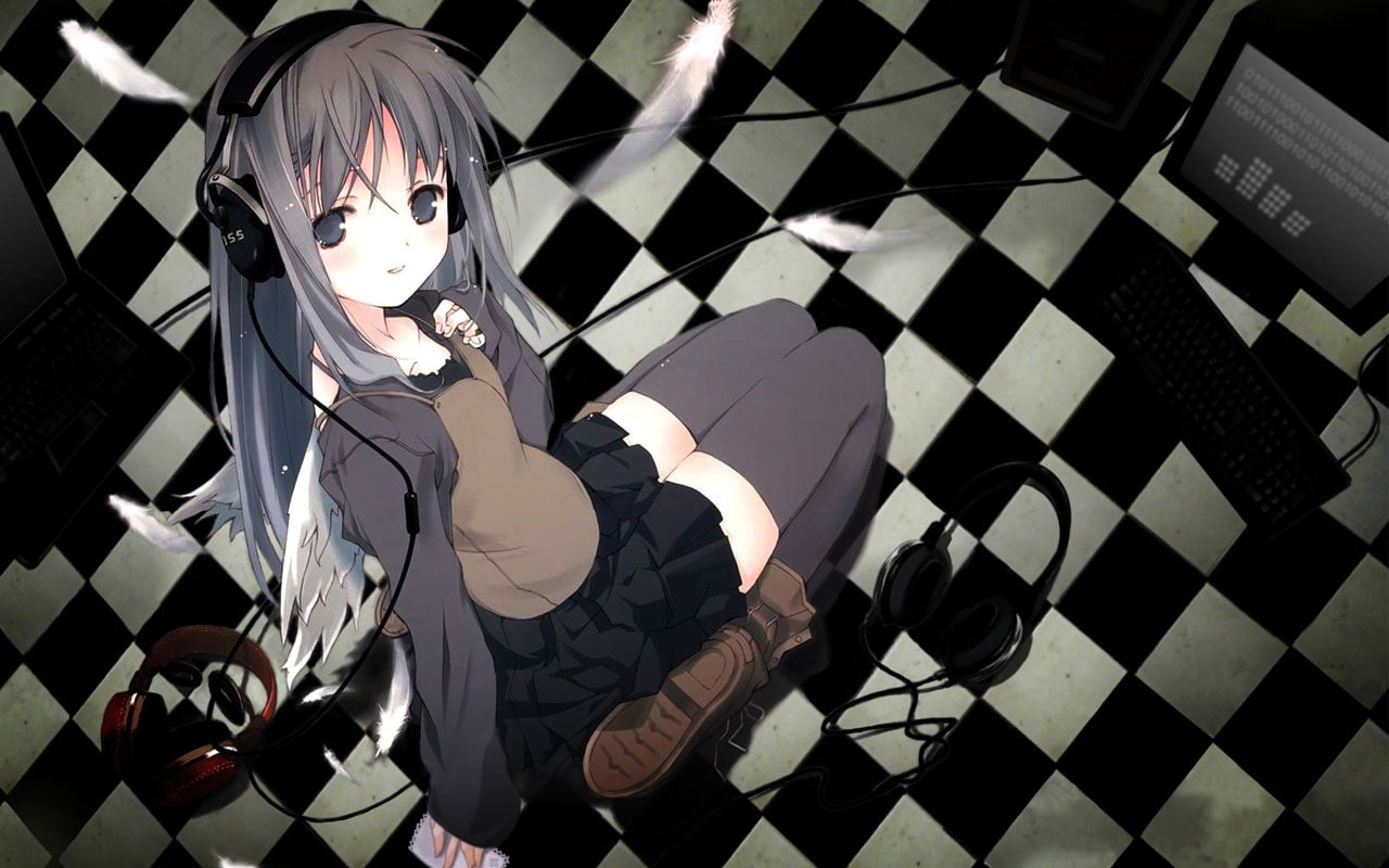 720P, cartoon/comic, hd, manga, headphones, anime, HD Wallpaper