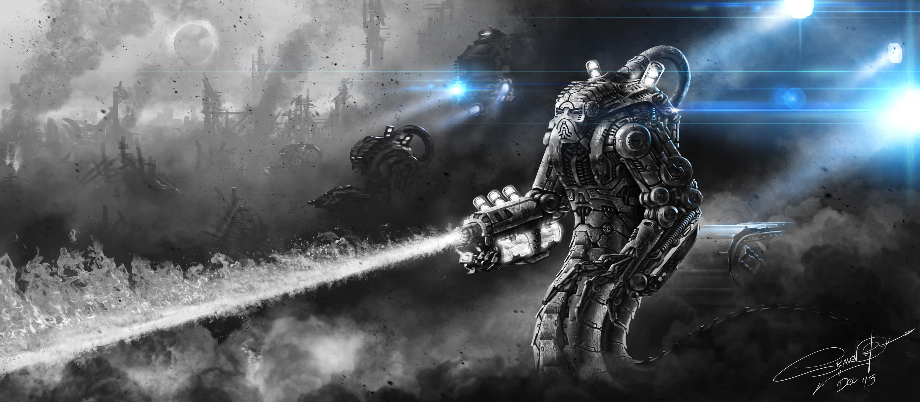 people, army, government, gun, wearing, night, military uniform, tank, suit, smoke - physical structure, armed forces, science fiction, artwork, digital, HD Wallpaper