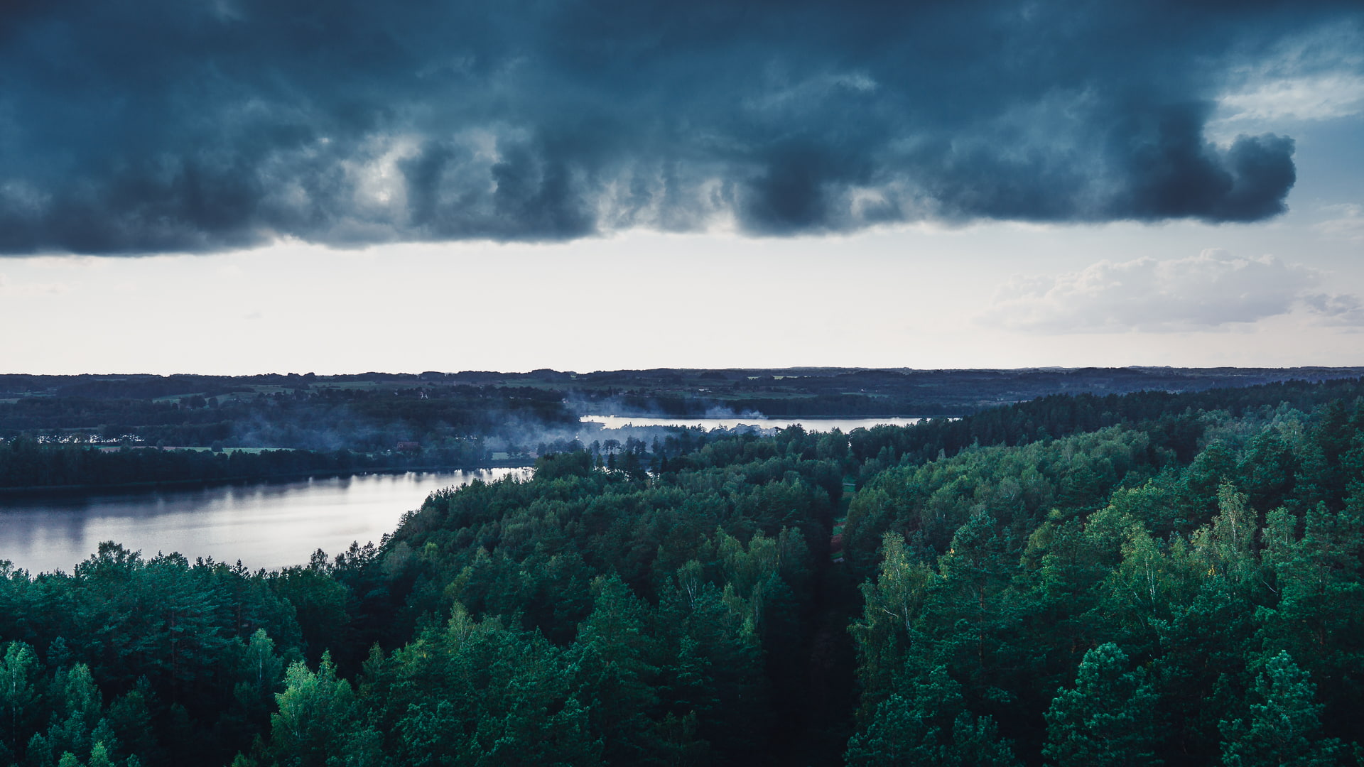cloud - sky, coniferous tree, scenics - nature, forest, water, environment, no people, nature, tree, 1080P, tranquil scene, growth, outdoors, landscape, HD Wallpaper