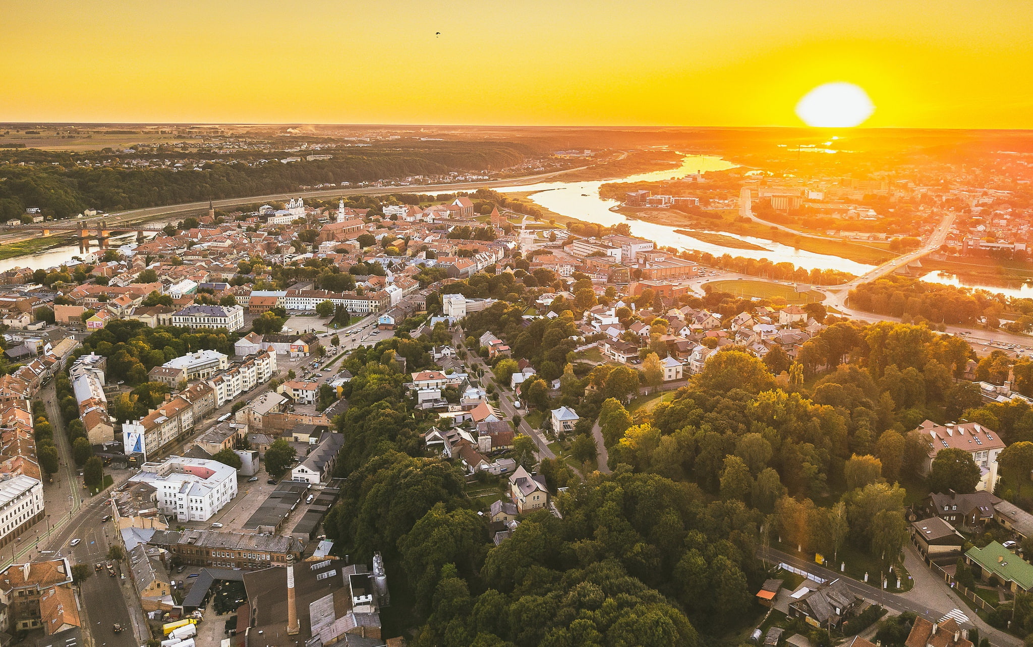 sunset, Lithuania, Kaunas, 1080P, HD Wallpaper