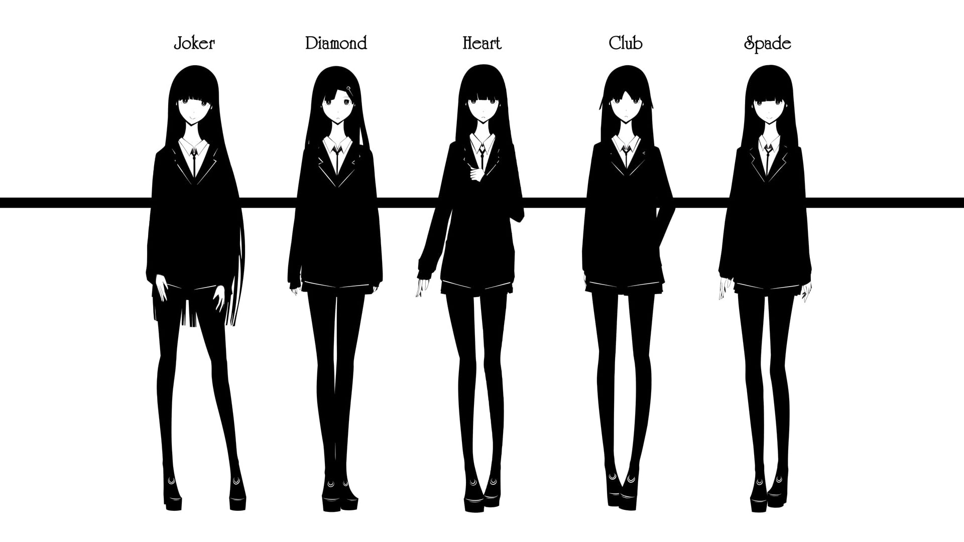 long hair, skirt, anime girls, school uniform, shirt, simple background, 1080P, pantyhose, HD Wallpaper