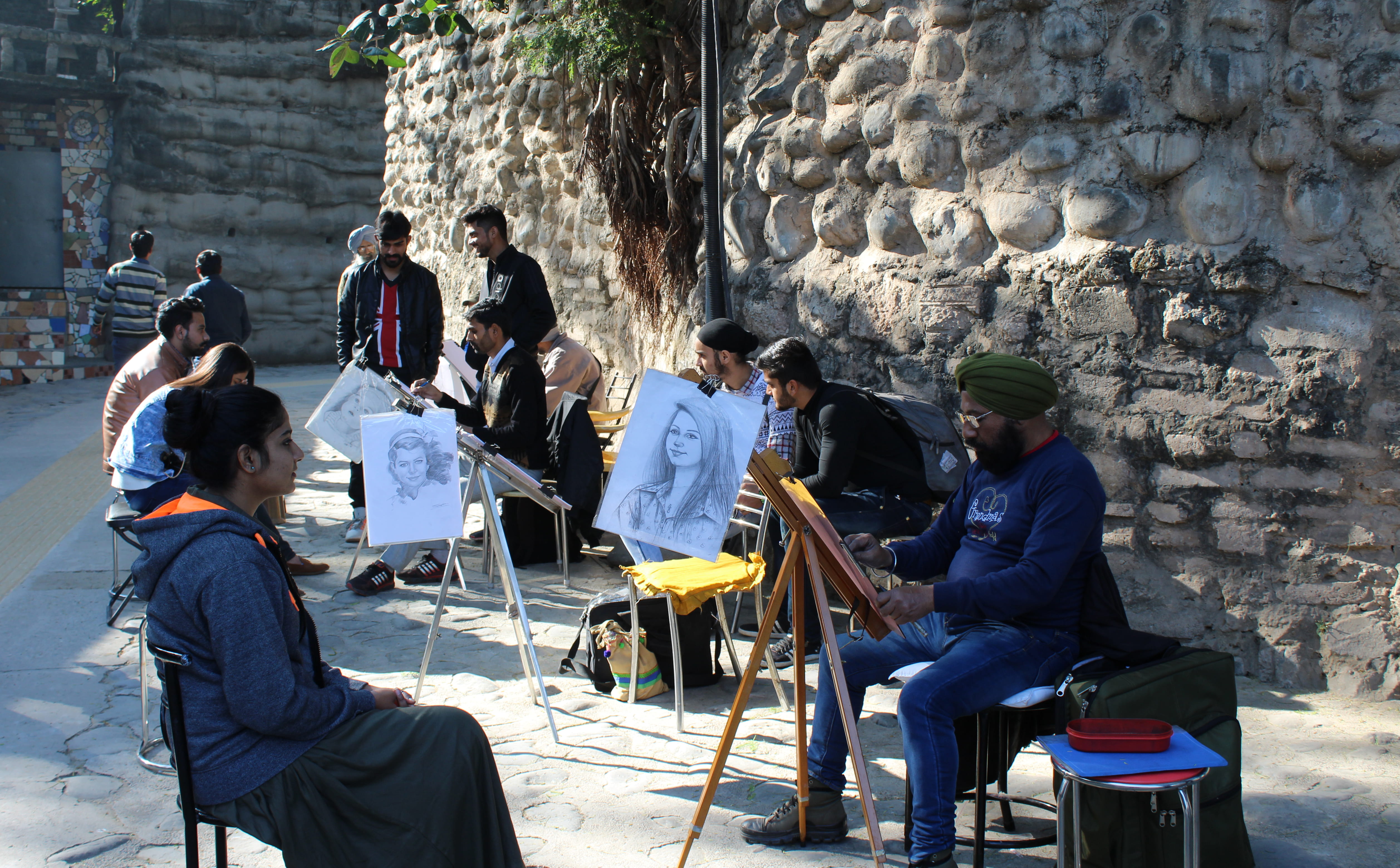 rock garden, musical instrument, women, outdoors, leisure activity, men, built structure, street performer, people, chandigarh, india, seat, 4K, music, HD Wallpaper