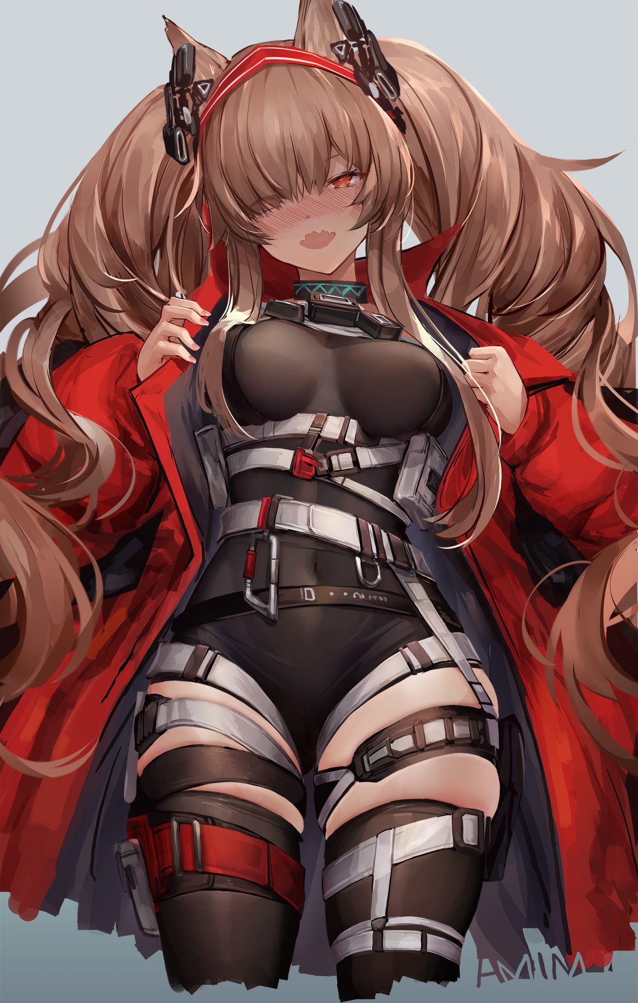 bodysuit, am1m, Angelina(Arknights), long hair, 1080P, anime girls, Arknights, Phone HD Wallpaper