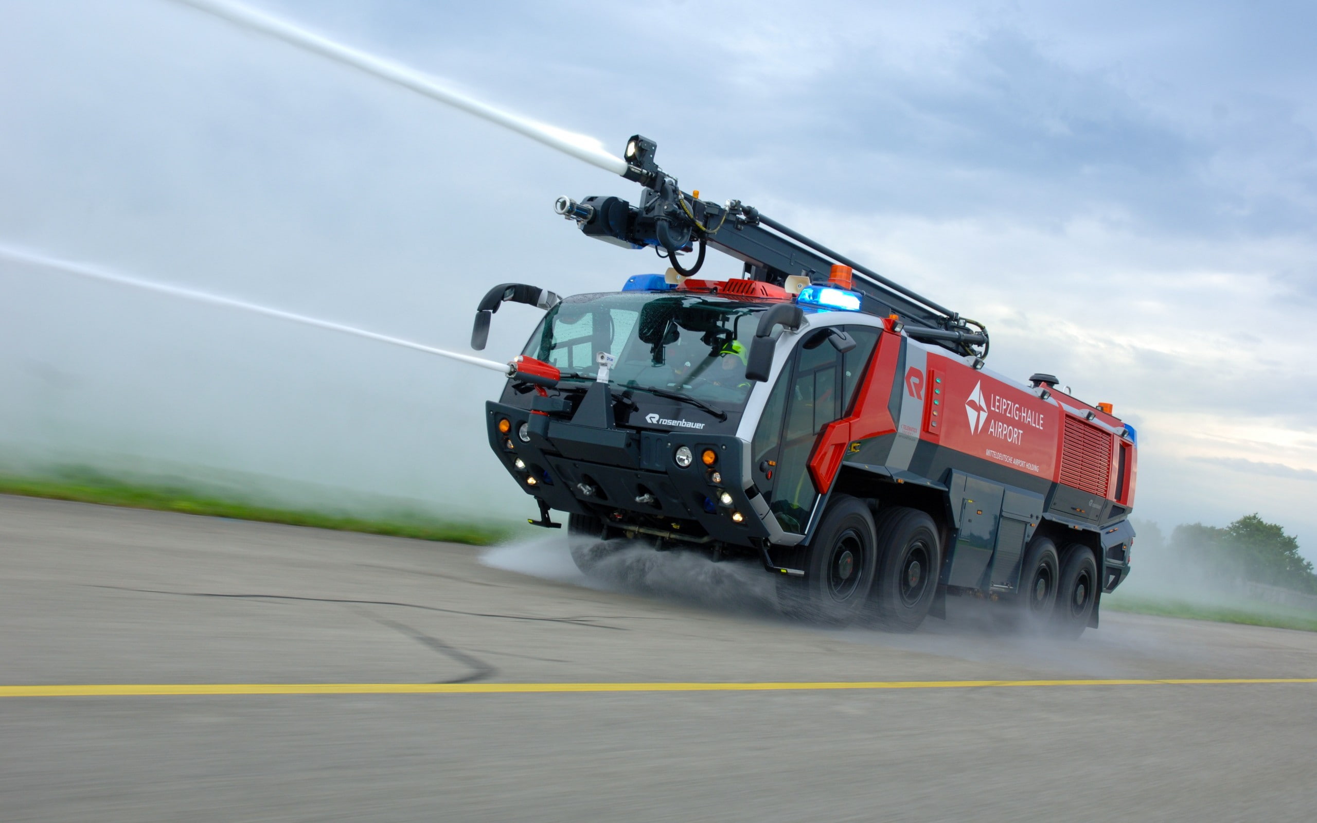 Fire fighting truck, Fire Fighter, Rosenbauer, Leipzig Airport, 2K, HD Wallpaper