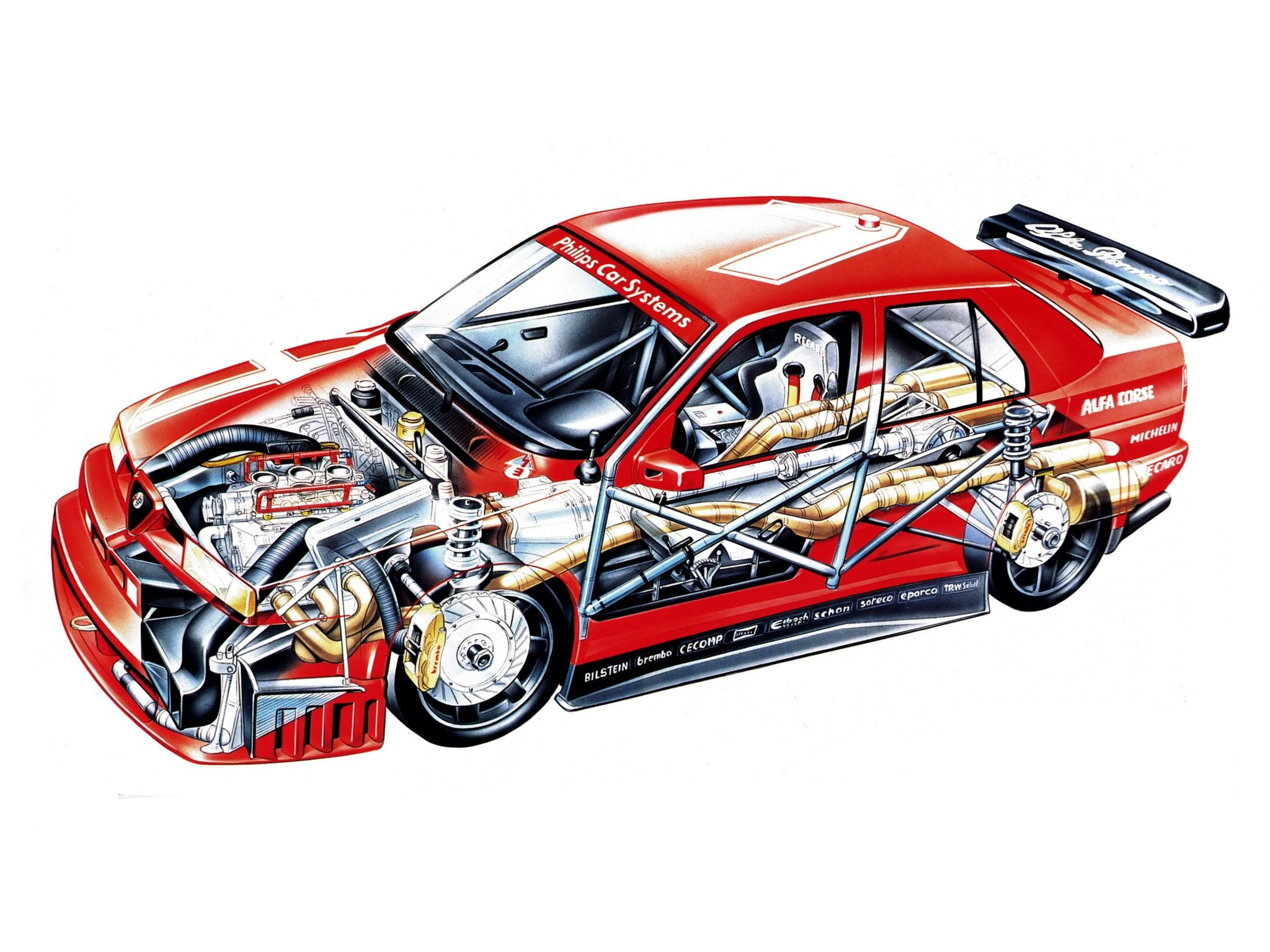 cutaway, 155, 1080P, race, 1993, dtm, racing, interior, engine, romeo, alfa, se052, HD Wallpaper