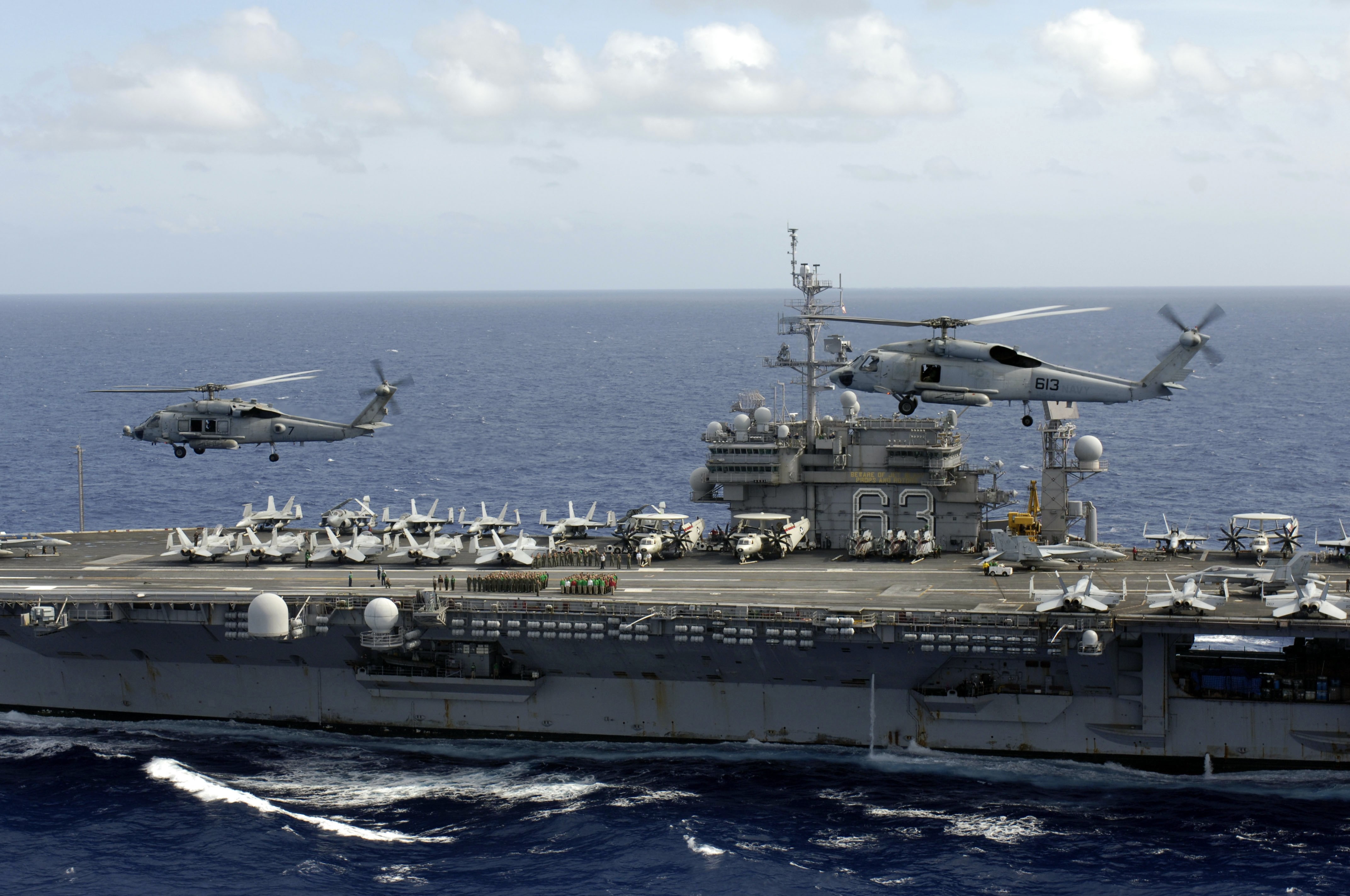 helicopters, warship, 4K, ship, military, vehicle, HD Wallpaper