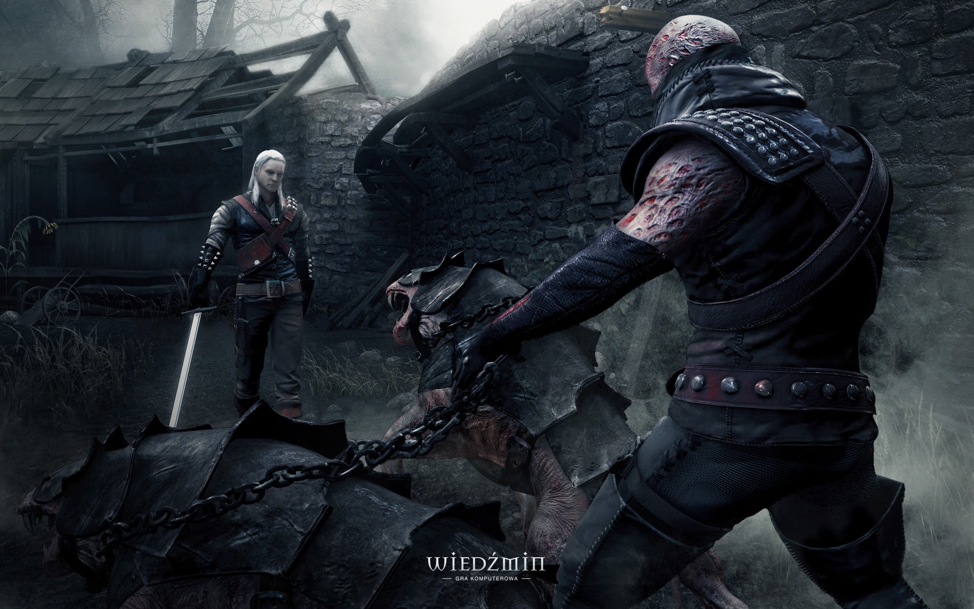 gun, war, uniform, holding, suit of armor, two people, day, 1080P, army soldier, video games, rescue worker, government, The Witcher, weapon, fighting, HD Wallpaper