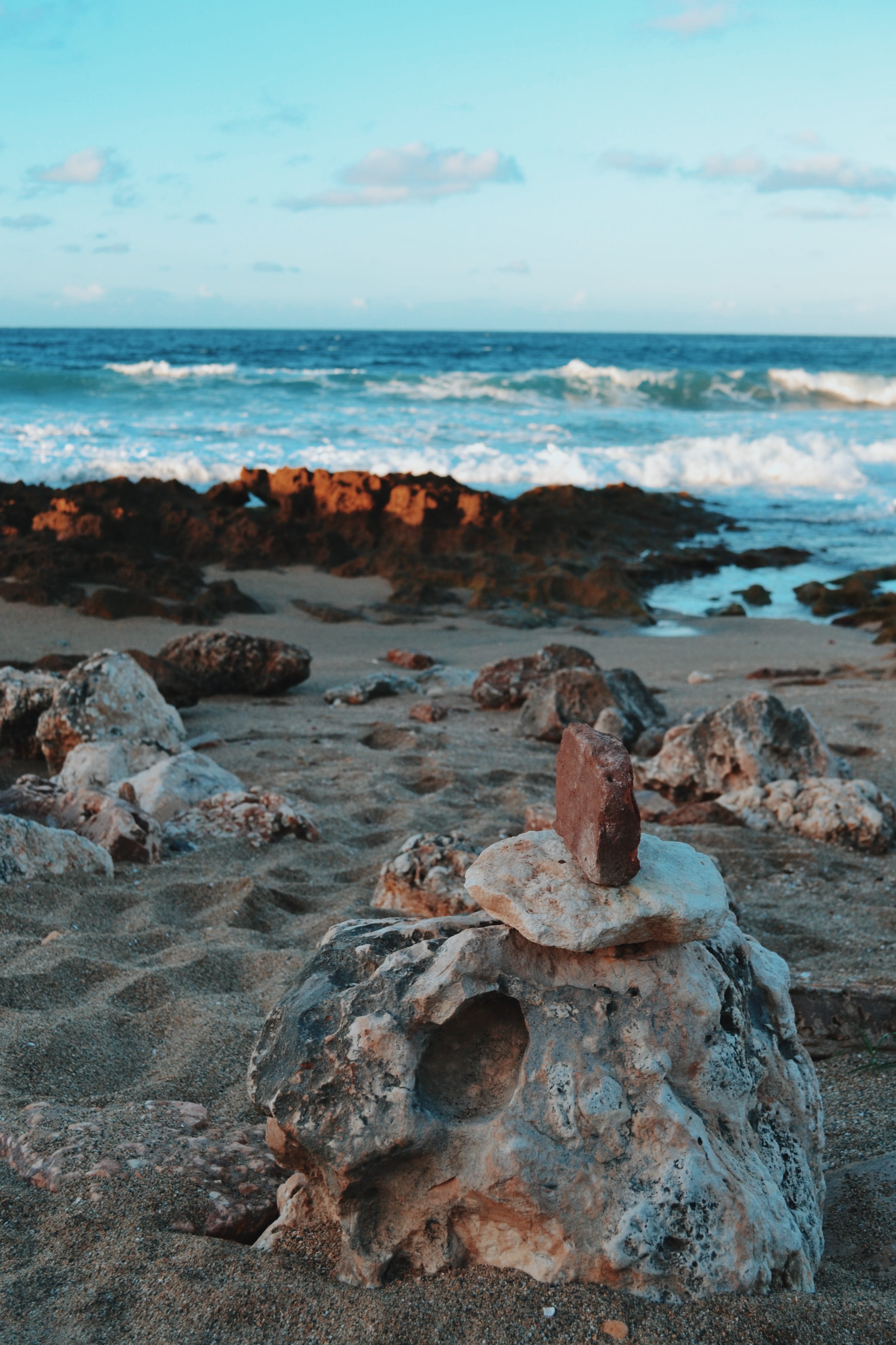 ocean, pr, day, rock - object, beach, scenics - nature, beauty in nature, tide, sea, avenue jobos, water, calm, tranquil scene, rocky coastline, 4K, outdoors, Phone HD Wallpaper