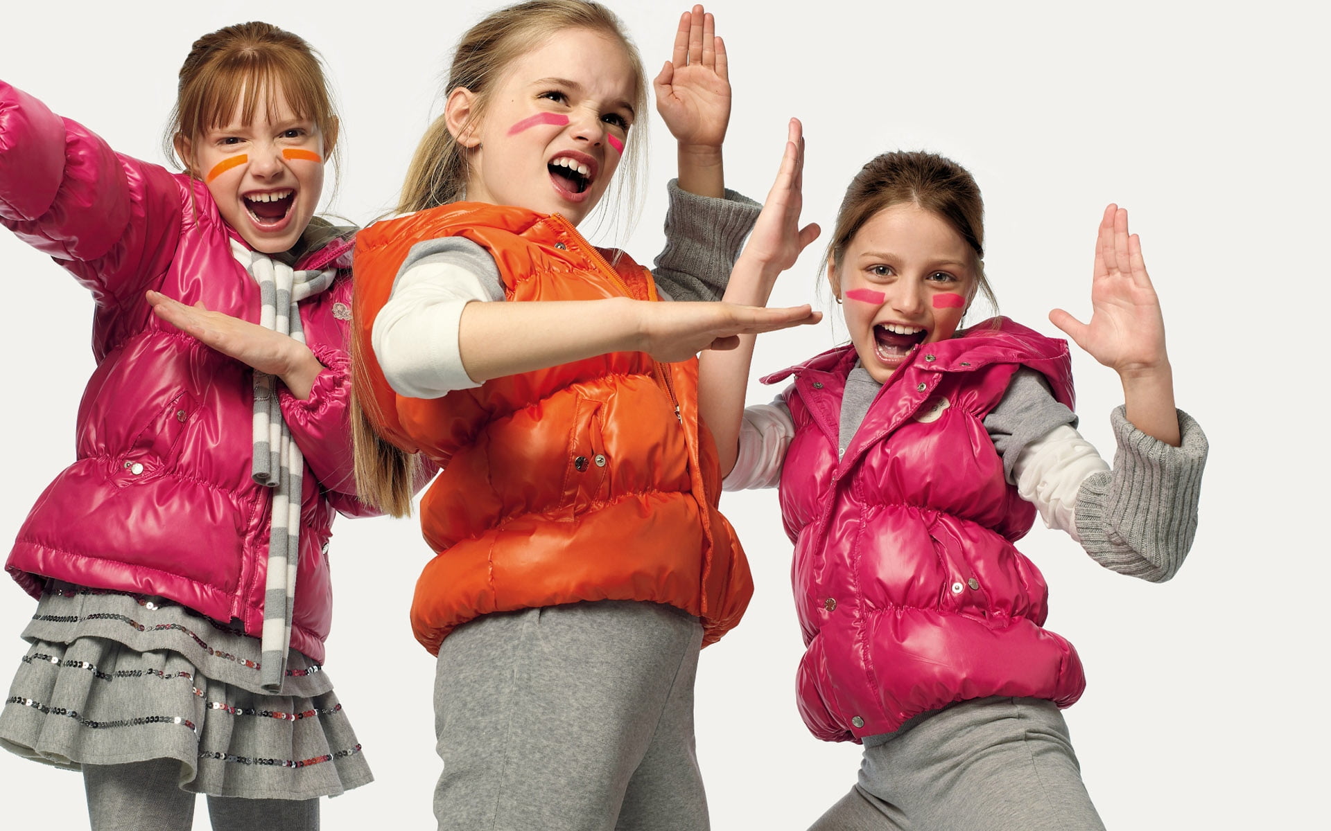 front view, positive Emotion, cheerful, full, togetherness, playful, children, joy, looking At Camera, limb, young, games, women, multi Colored, cute, girl, HD Wallpaper