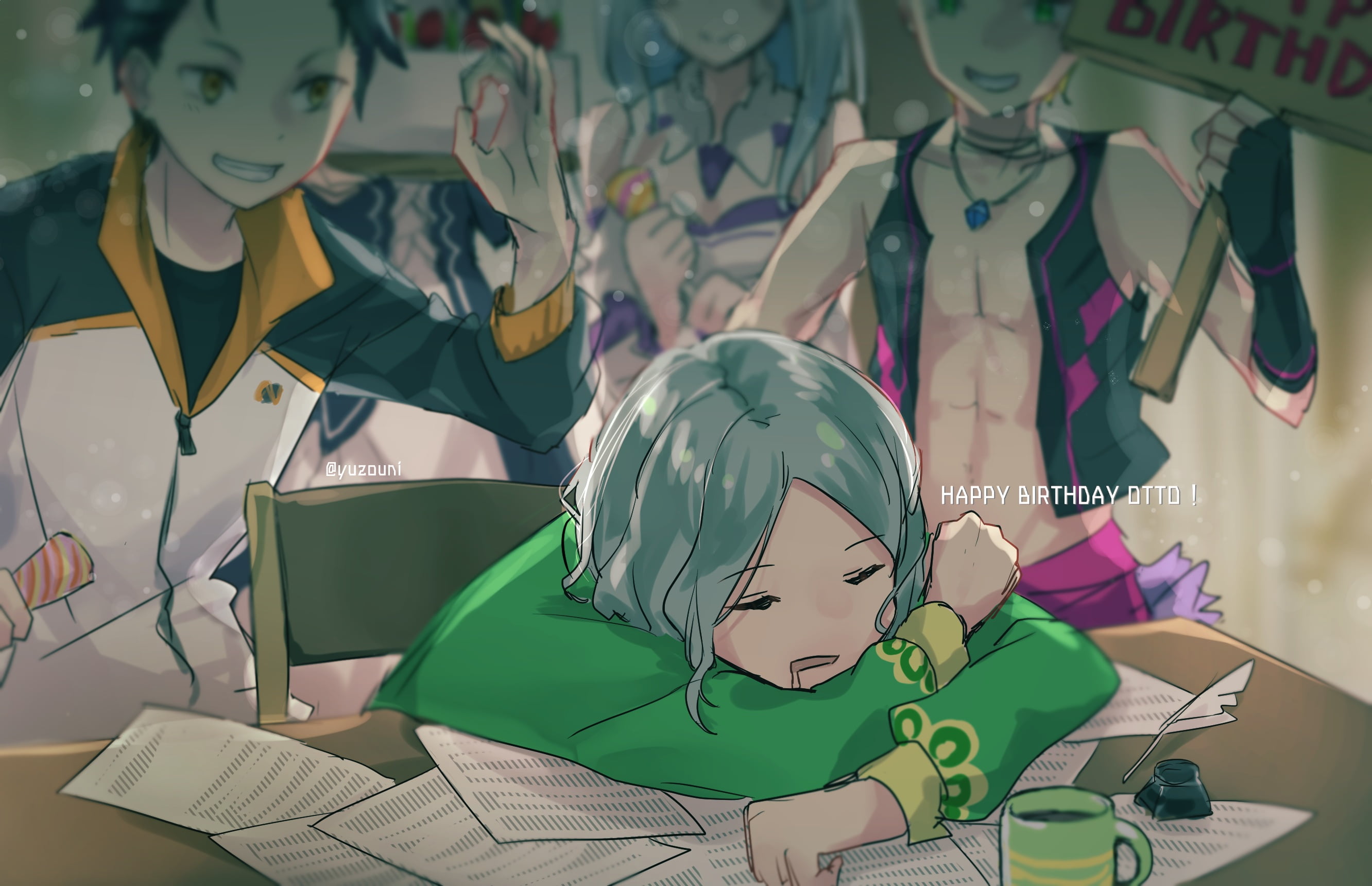 Garfiel Tinsel, Otto Suwen, Emilia (Re:ZERO), Subaru Natsuki, Re:ZERO -Starting Life in Another World-, 2K, Anime, HD Wallpaper