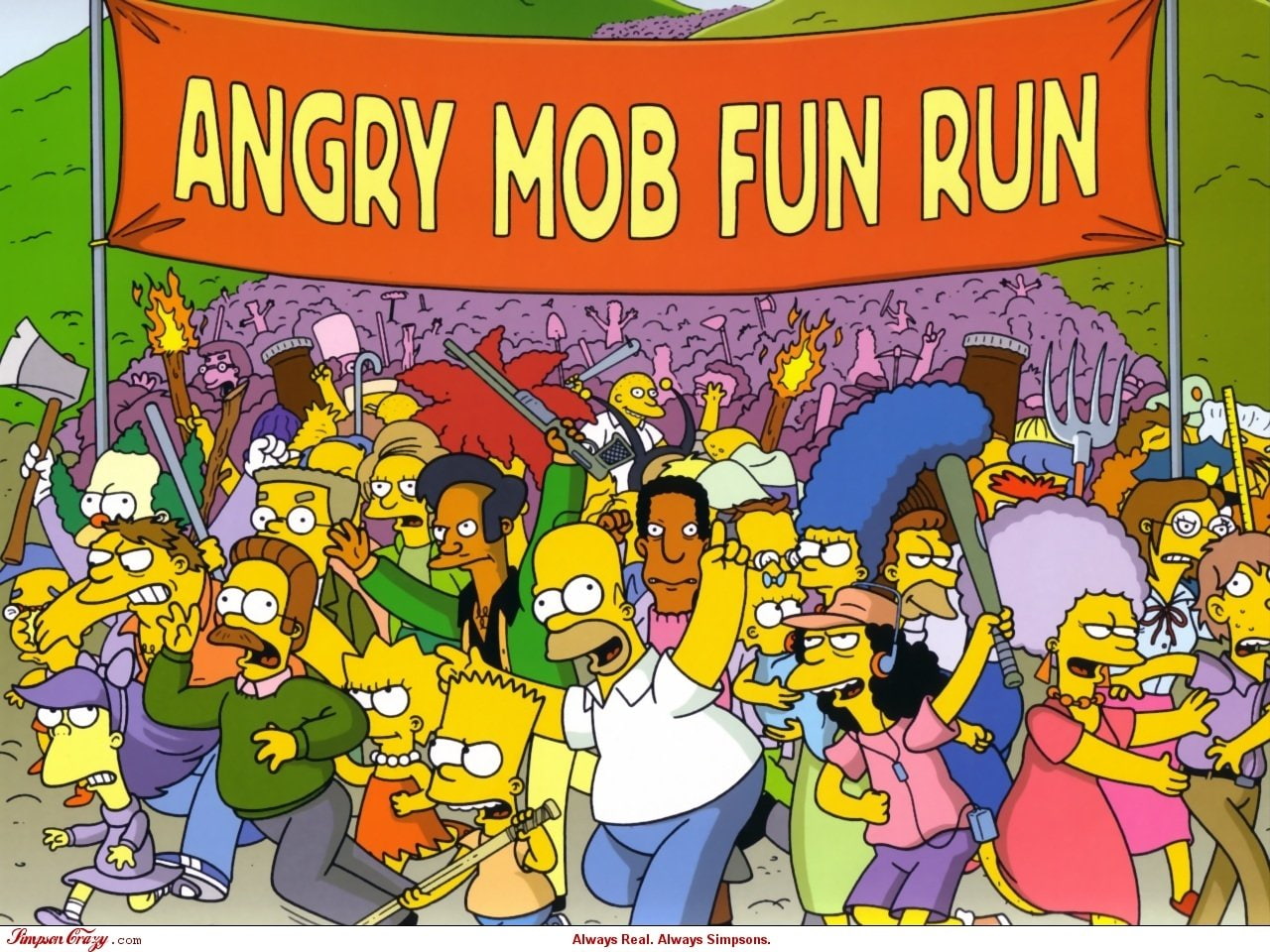 720P, Otto Mann, The Simpsons, Ned Flanders, Bart Simpson, Homer Simpson, HD Wallpaper