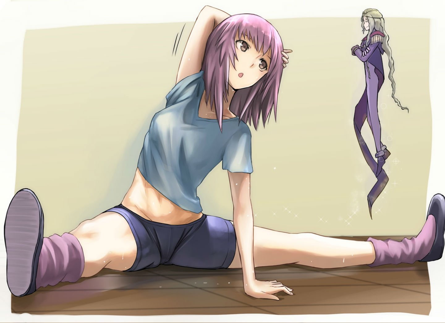 tea, fool, bike, naegino, sora, kaleido, eyes, star, 720P, shorts, hair, purple, brown, HD Wallpaper
