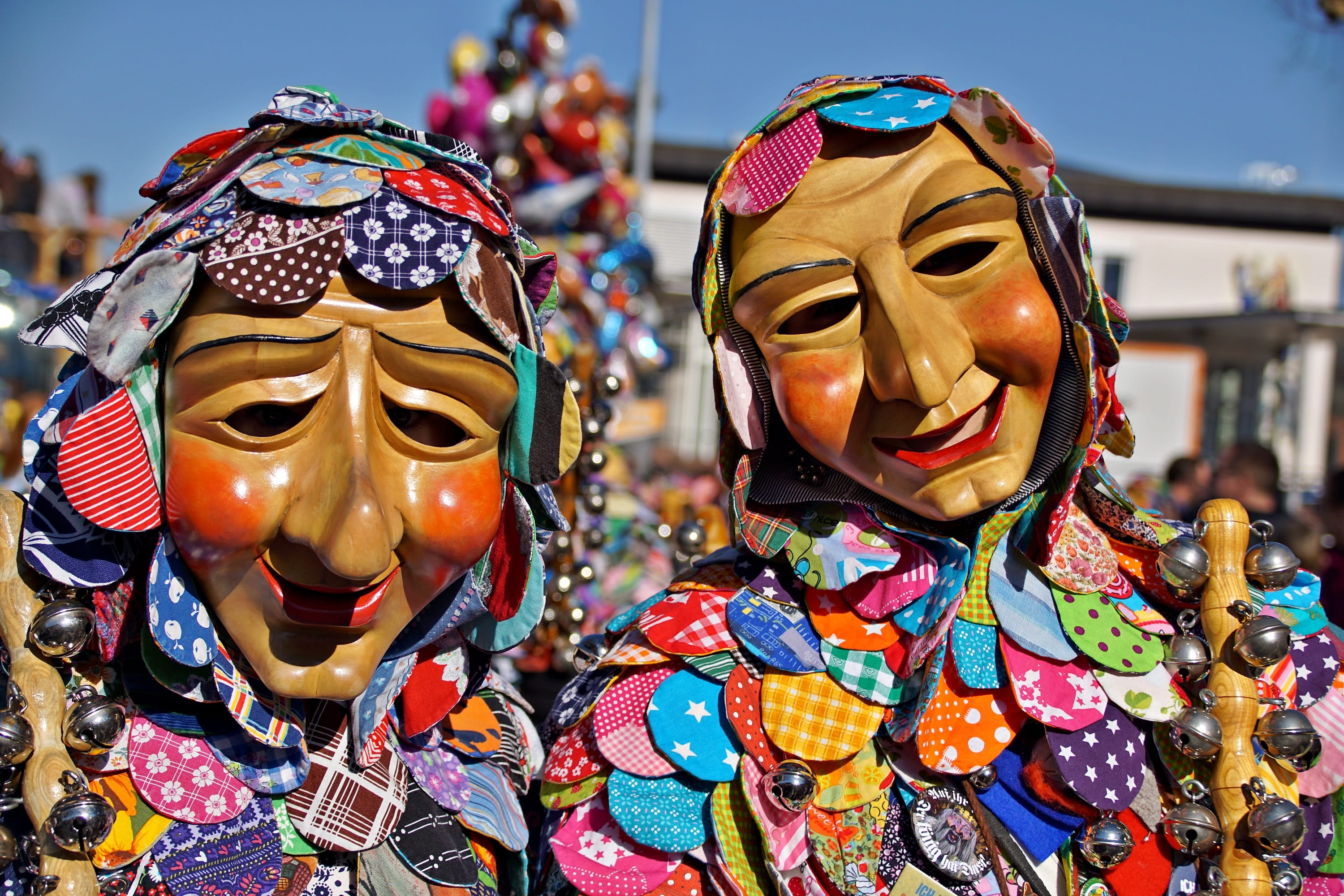 strassenfasnet, arts culture and entertainment, close-up, craft, fasnet, mask - disguise, art and craft, mask, celebration, disguise, wooden mask, multi colored, HD Wallpaper