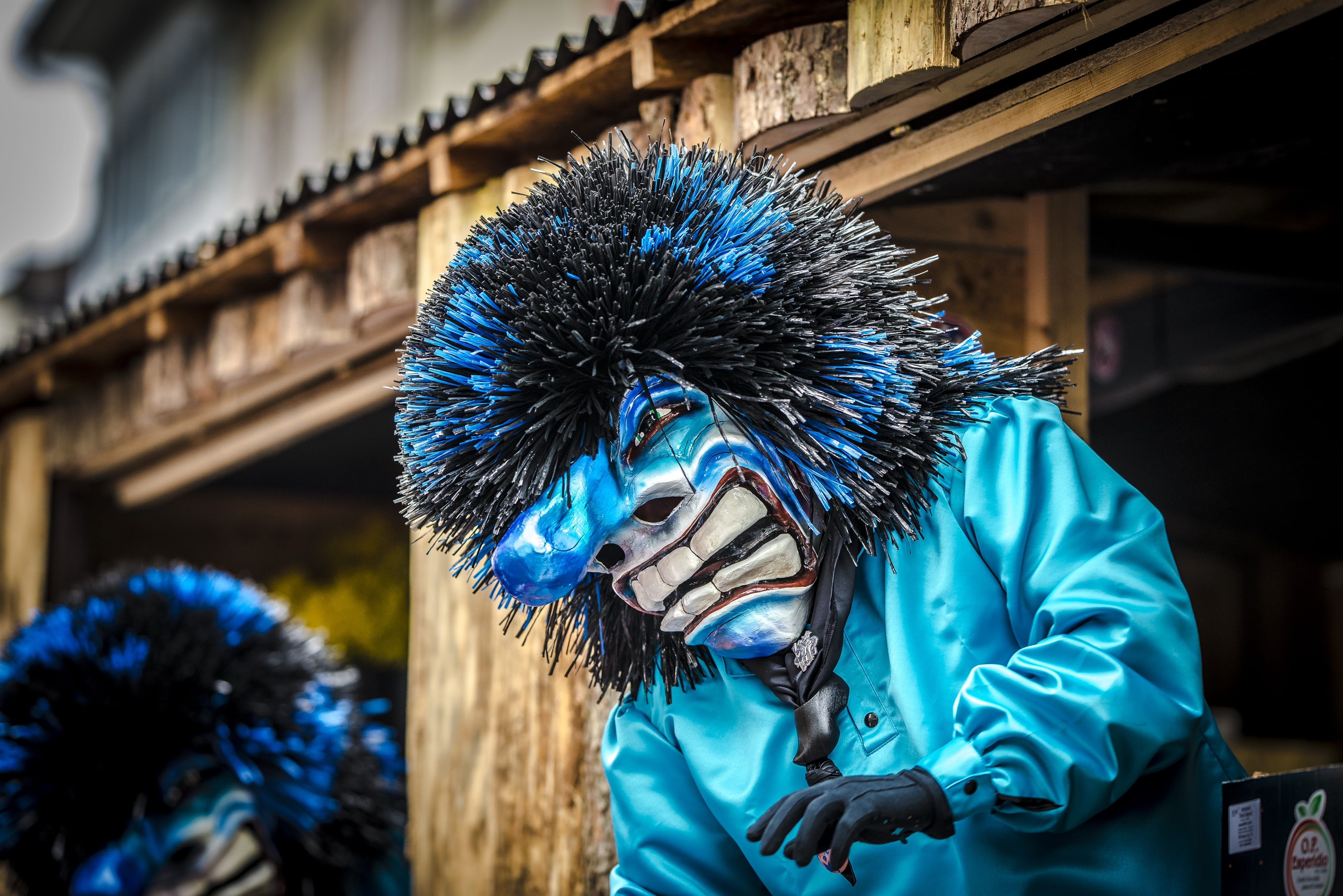 mask, disguise, warm clothing, mask - disguise, costume, architecture, blue, lifestyles, leisure activity, larva, headwear, focus on foreground, celebration, HD Wallpaper
