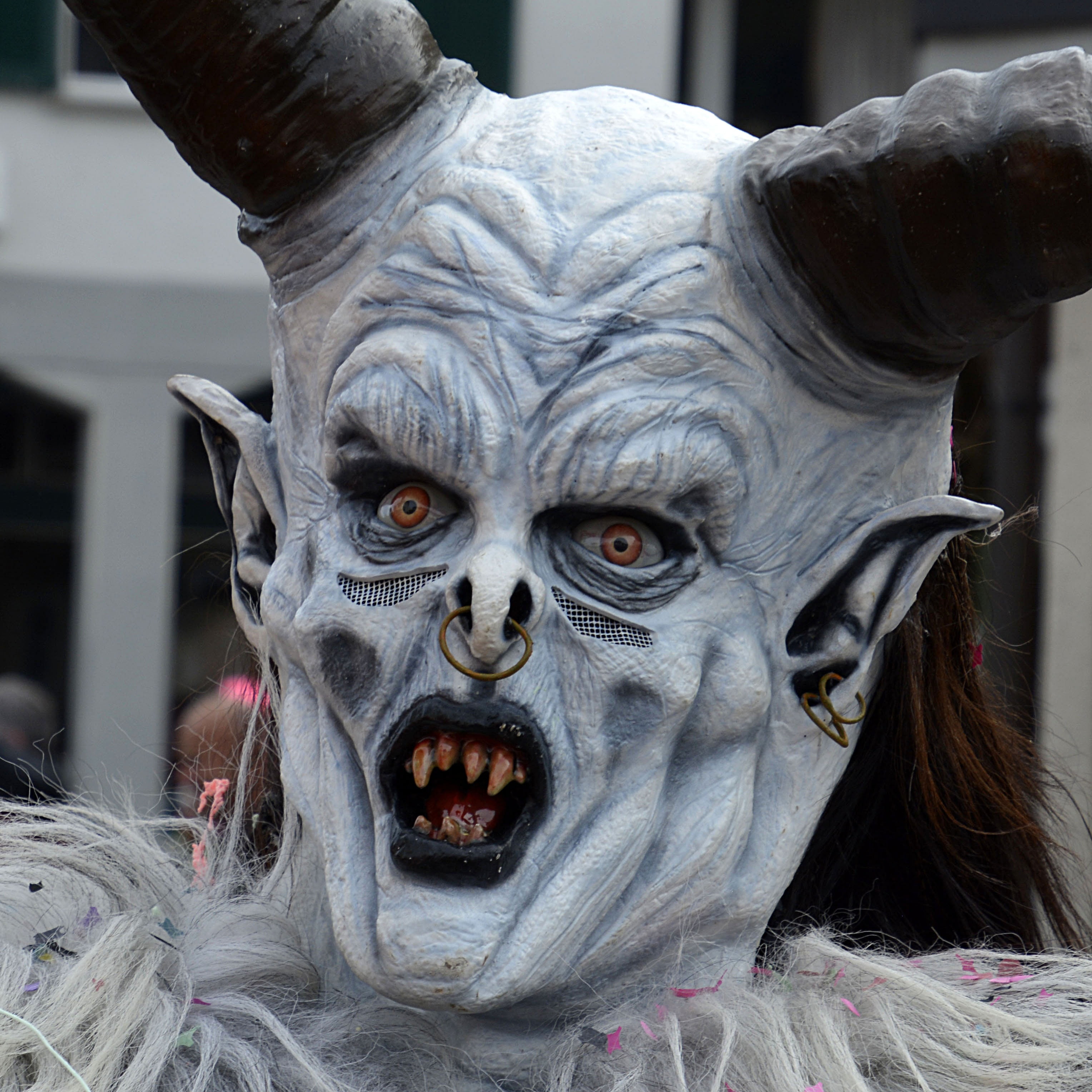 horns, expel demons, face similar, monster - fictional character, spooky, 2K, pacer, creativity, creepy, fash, demon - fictional character, customs, representation, Phone HD Wallpaper