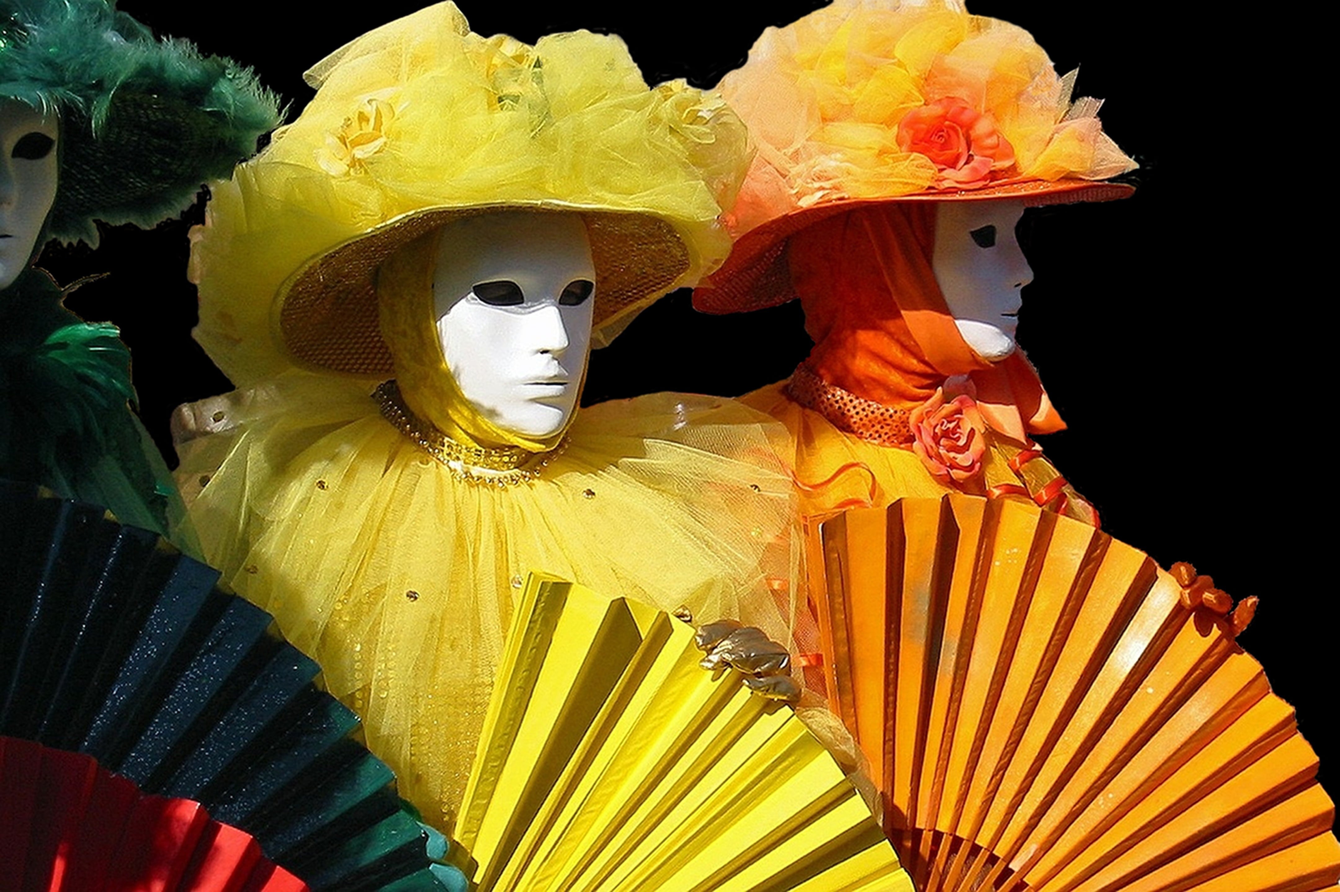 representation, black background, panel, sculpture, close-up, cultures, masks, colorful, cheerful, festival, still life, multi colored, ritual, elevator, HD Wallpaper