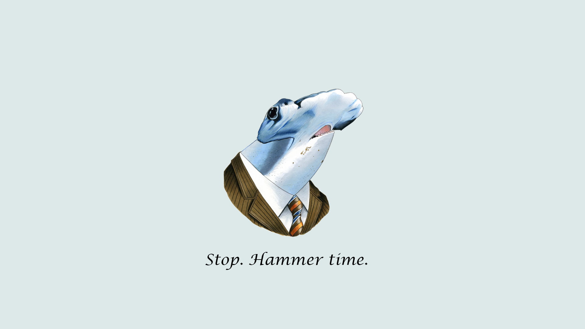 shark, puns, minimalism, 1080P, text, humor, HD Wallpaper
