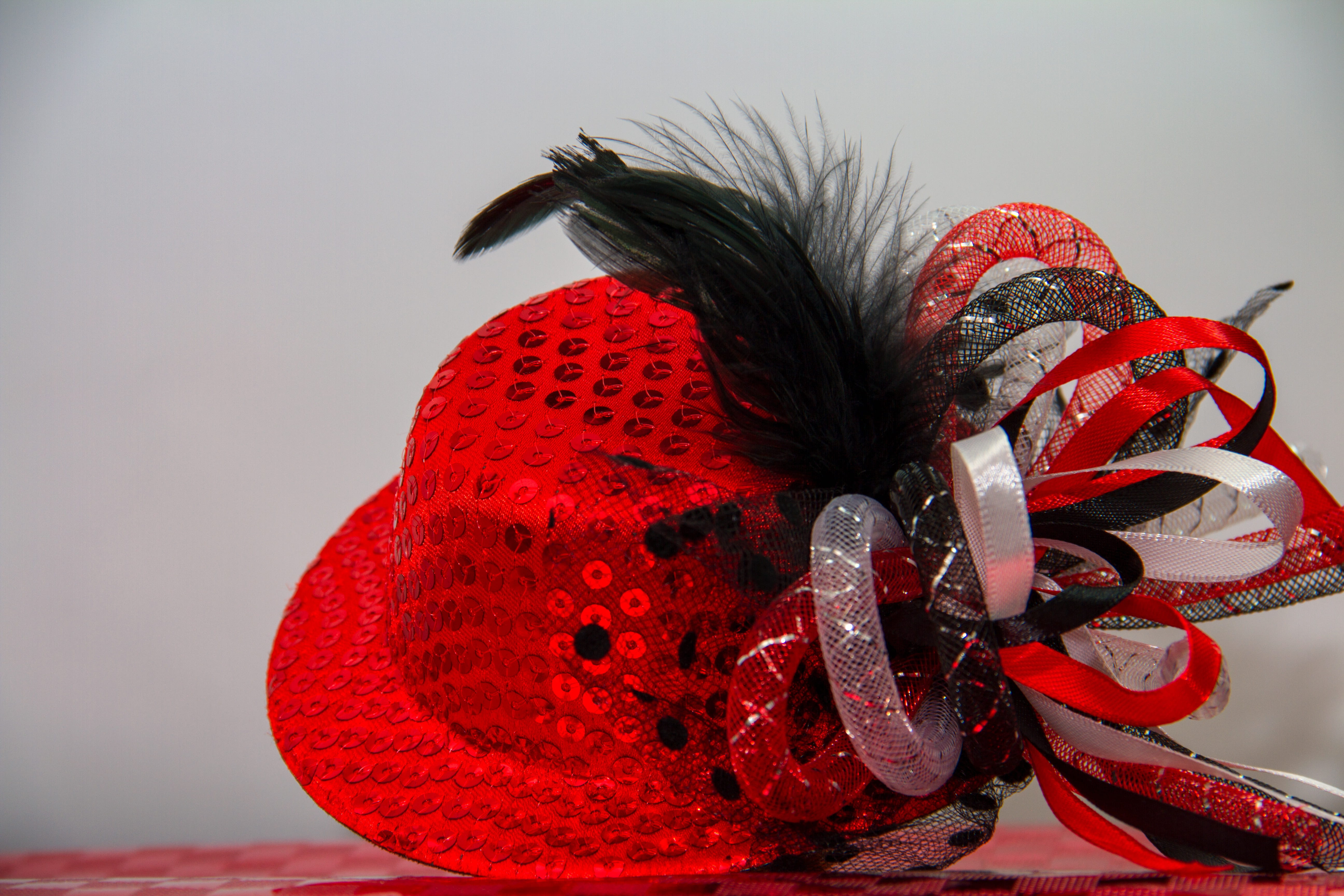 carnival, surface, animal wildlife, clothing, outdoors, mesh, headwear, shiny, animal themes, pattern, fun, headdress, studio shot, 5K, red, celebration, HD Wallpaper