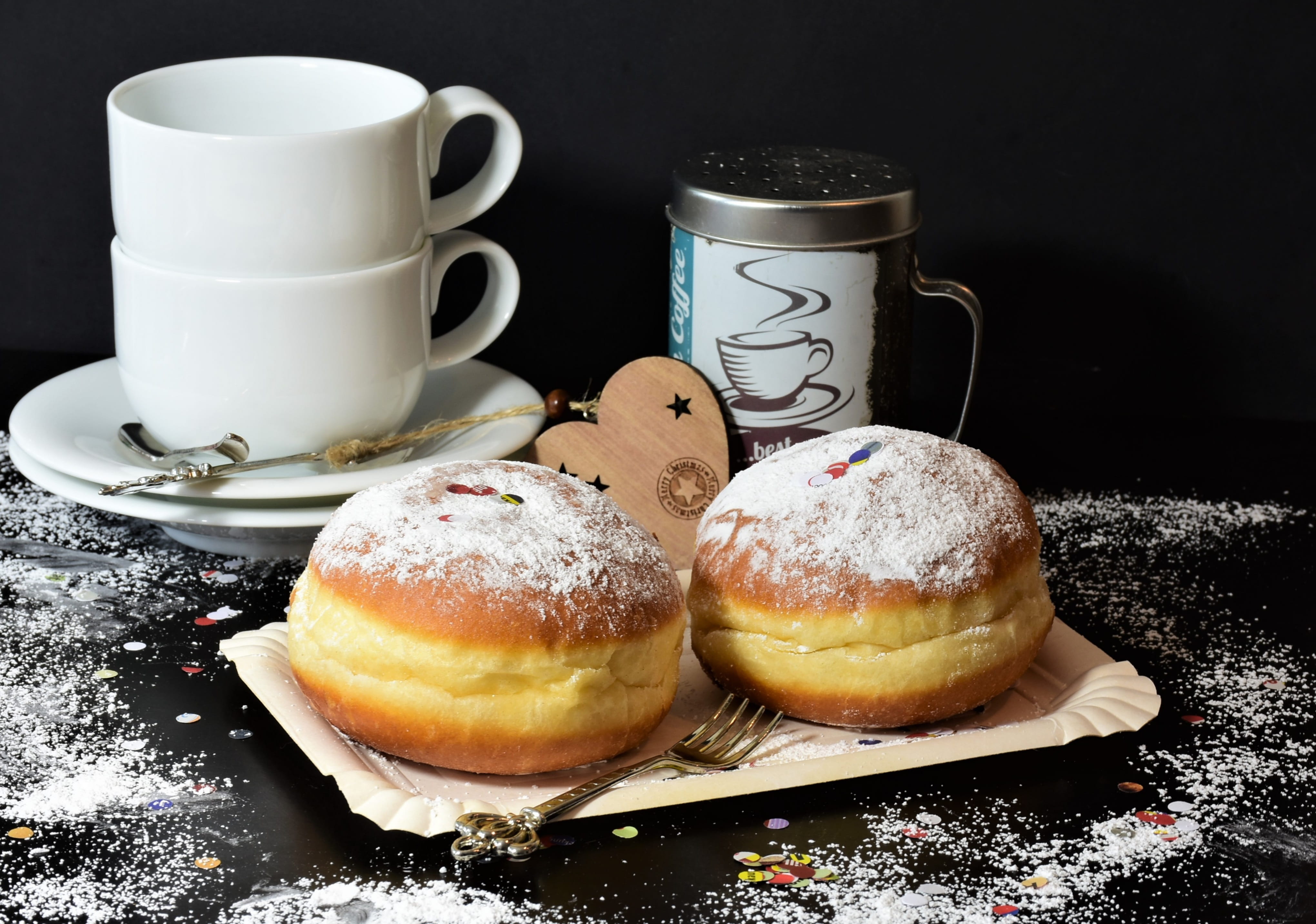 eat, donut, coffee cup, temptation, crockery, drink, calories, breakfast, freshness, sweet dish, close-up, hot drink, 4K, mug, food and drink, berlin, HD Wallpaper