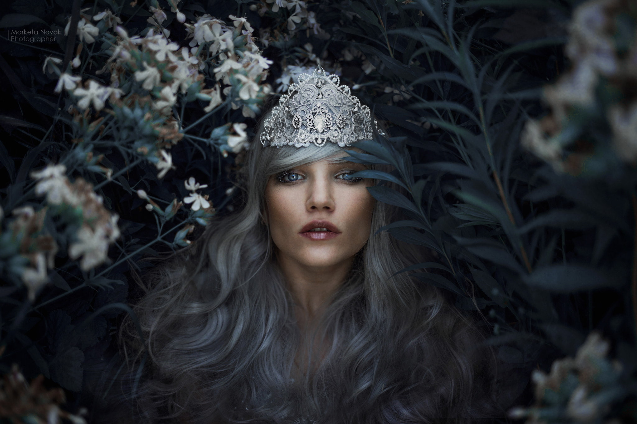 dark, women, Marketa Novak, 1080P, plants, fantasy girl, face, 500px, HD Wallpaper