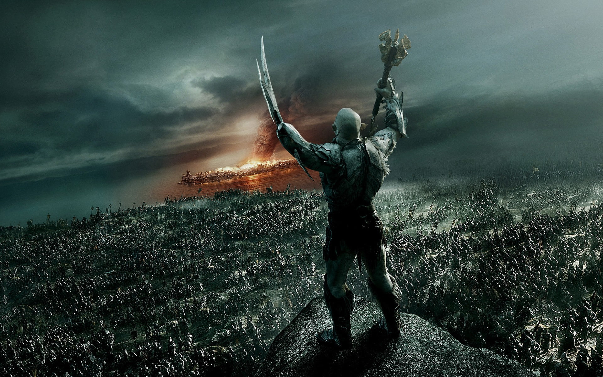 Movie, Army, fantasy, s, five, hobbit, illustration, cratos, battle, armies, orcs, war, 1080P, god, HD Wallpaper