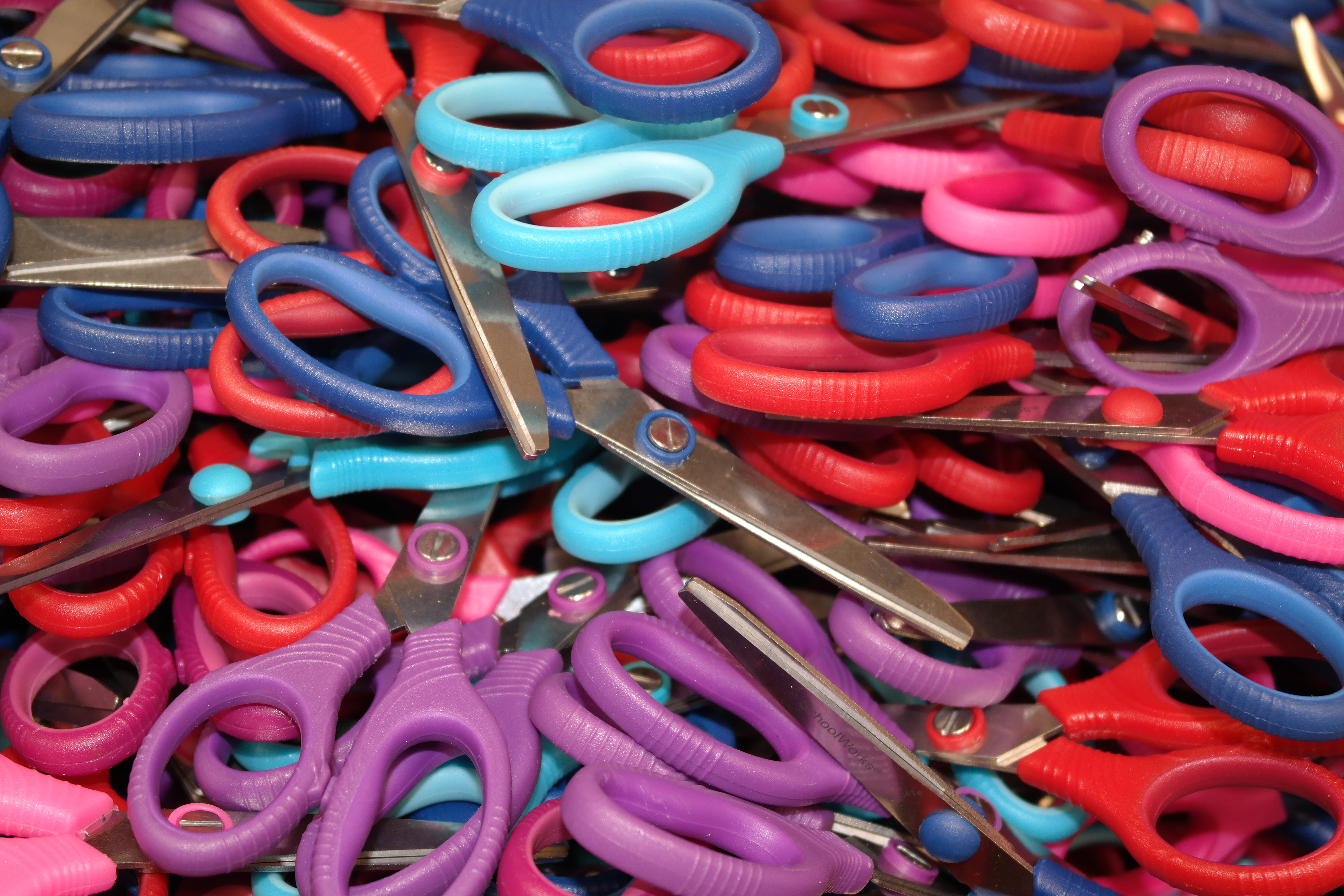 stylist, hairdresser, stack, high angle view, 5K, accessories, abundance, worker, multi colored, blade, steel, handle, full frame, supplies, trim, tools, HD Wallpaper