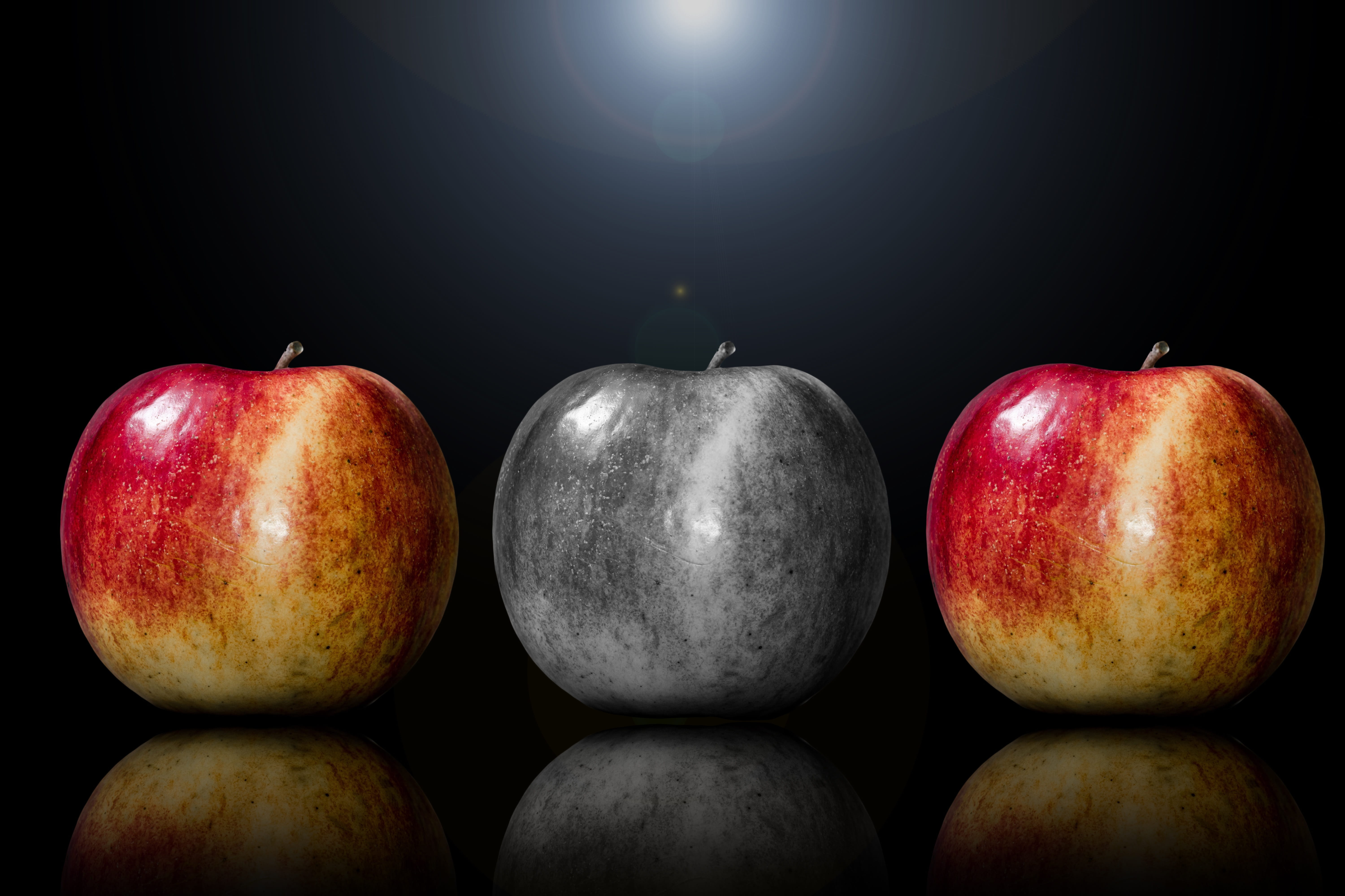 food and drink, attitude to life, still life, mood, 5K, ease, one of a kind, selection, mess, studio shot, wind, many, apple, red, uniqueness, individuality, HD Wallpaper