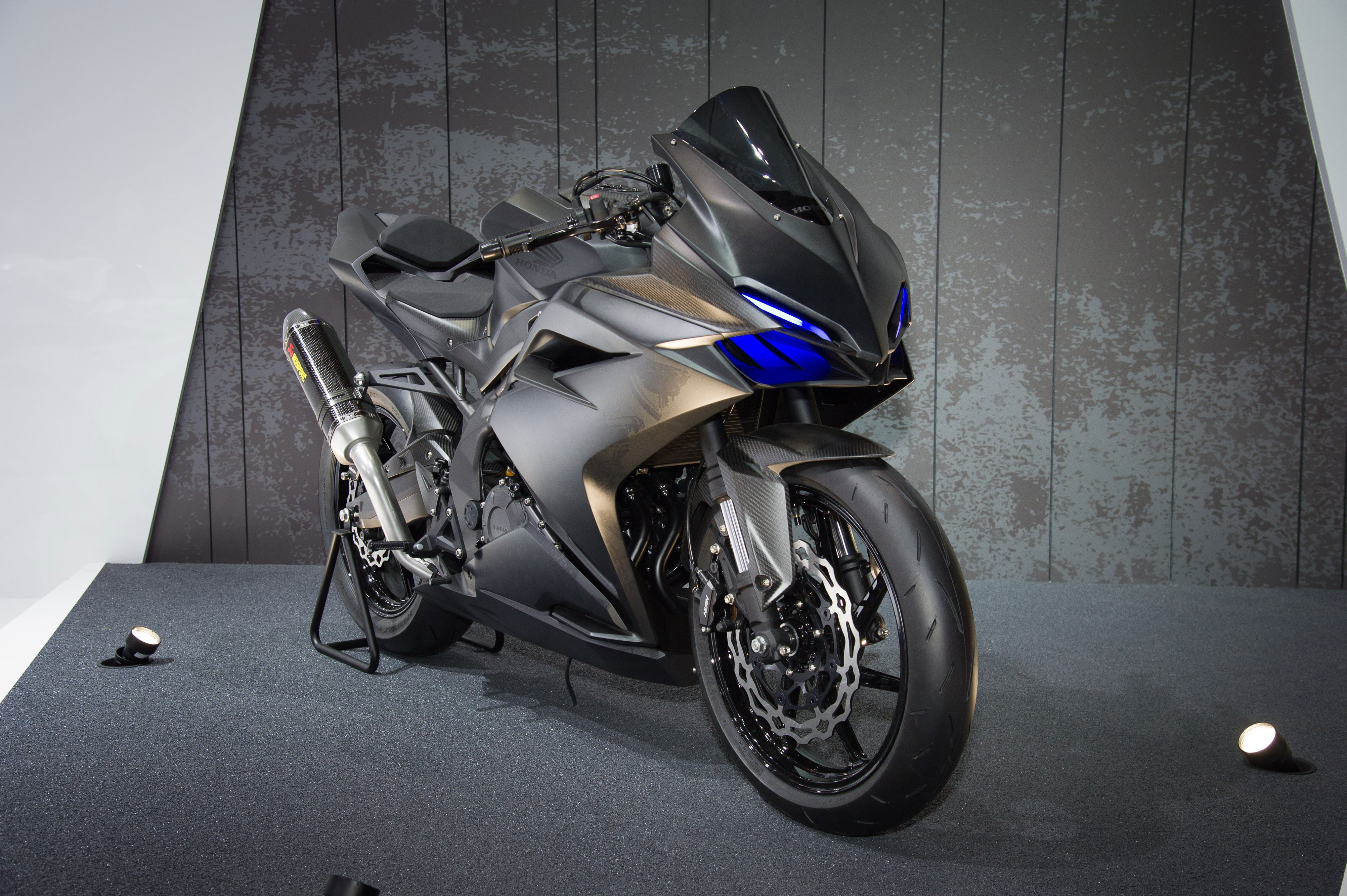 4K, motorcycle, 2017, sports, blue, 4K, black, Honda CBR250RR, HD Wallpaper