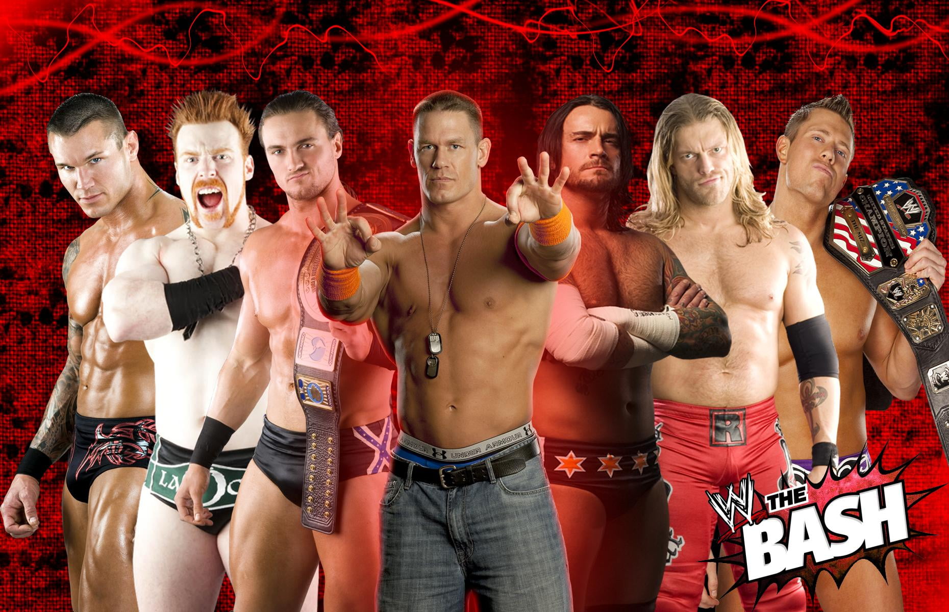 young men, young women, young adult, shirtless, super star, adult, front view, celebration, males, red, WWE, superstars, 720P, nightlife, people, looking at camera, HD Wallpaper