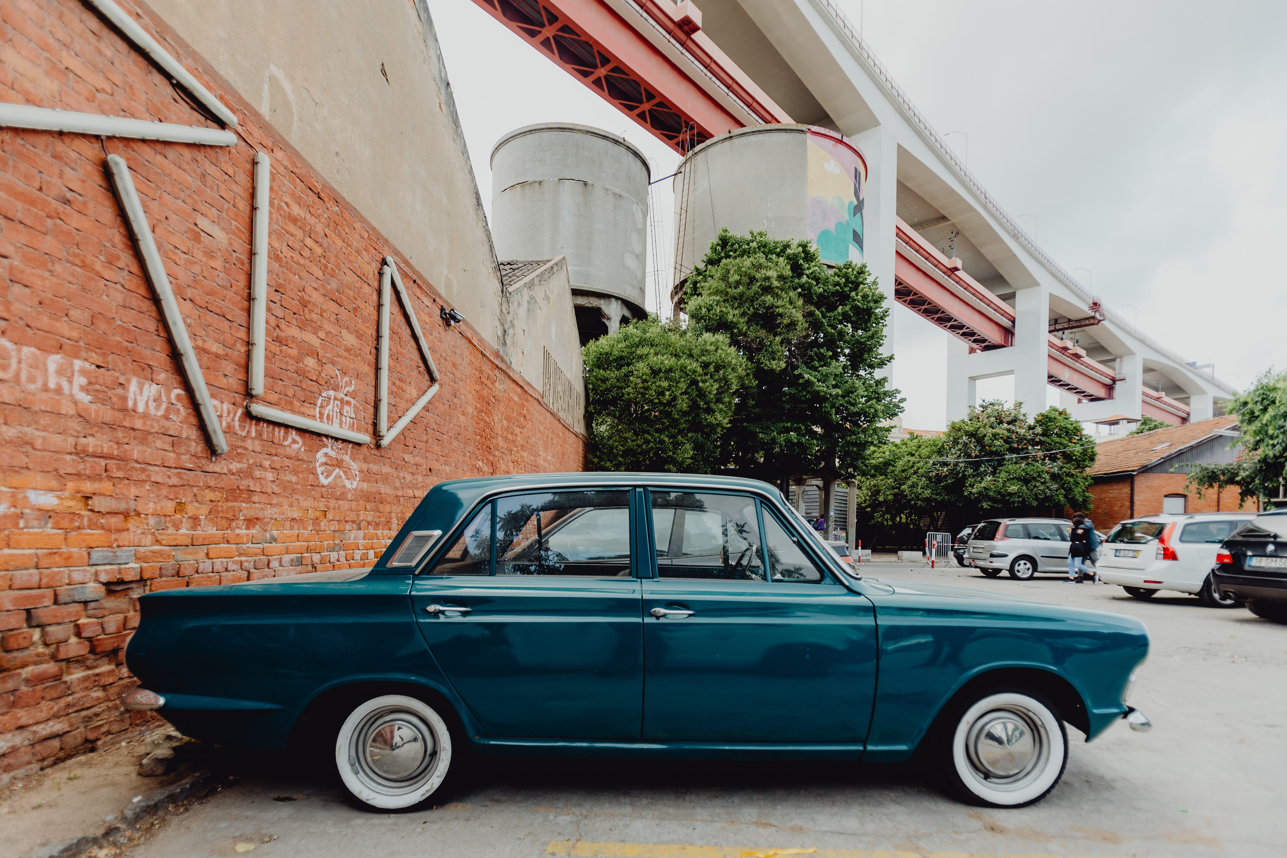 Europe, architecture, road, quarter, outdoors, tree, building, design, lx factory, lisbon, hipster, street, portugal, day, cafes, land vehicle, art center, HD Wallpaper
