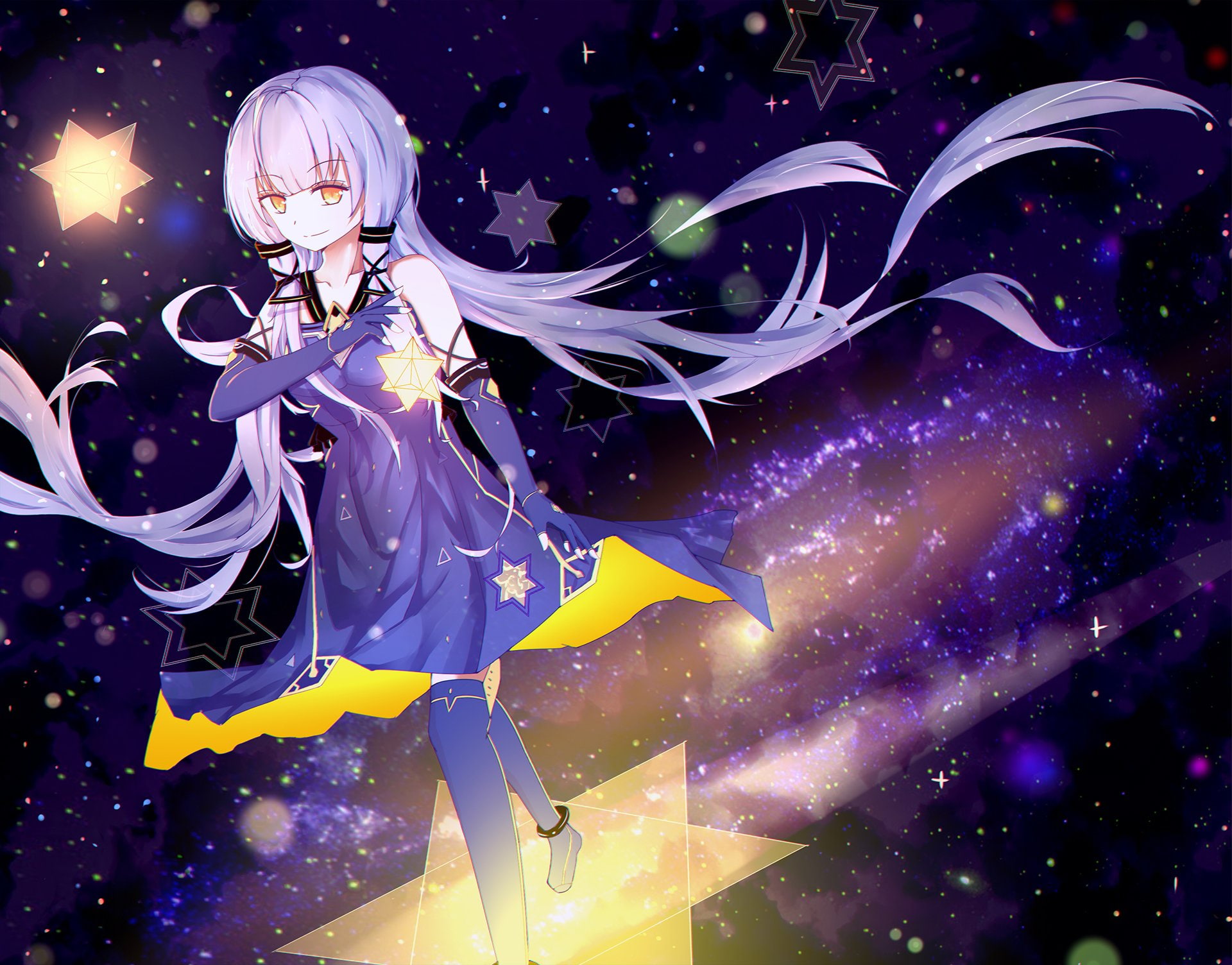 stardust, (vocaloid), star, looking, space, vocaloid, david, ahead, 1080P, HD Wallpaper