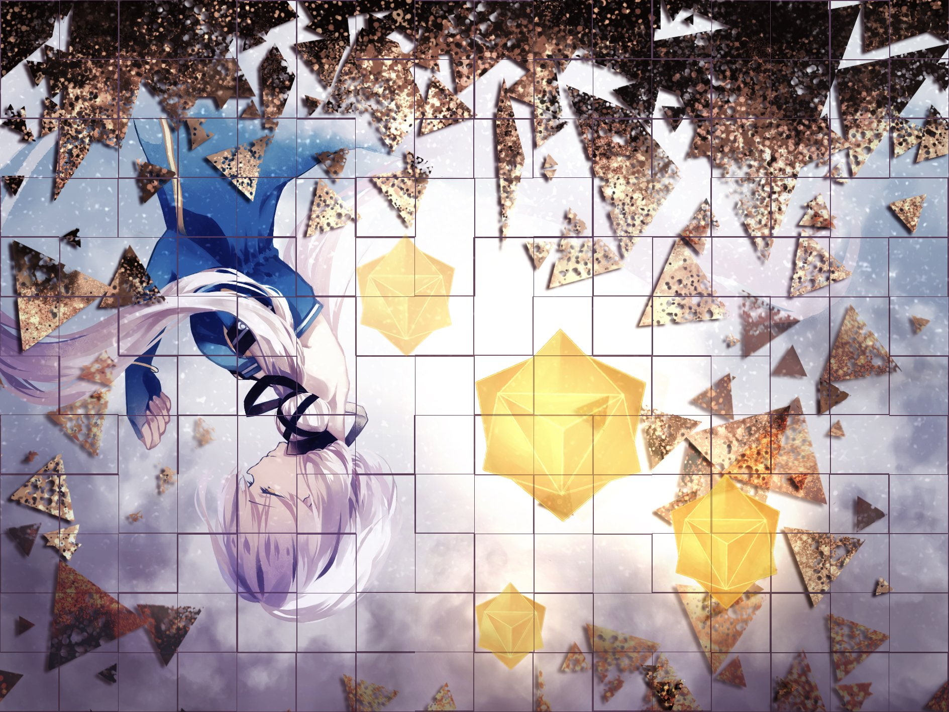 blue, sleeveless, (vocaloid), gloves, 720P, clenched, vocaloid, dress, stardust, hand, HD Wallpaper